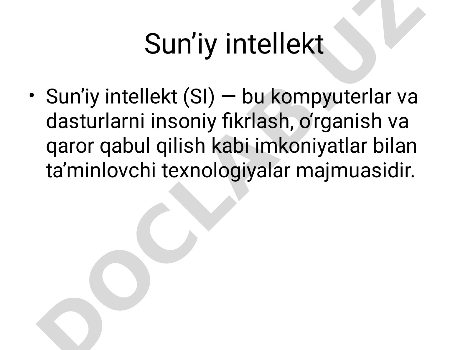 Sun’iy intellektning tarixi, turlari, ishlash mexanizmi, sohalari, afzalliklari va