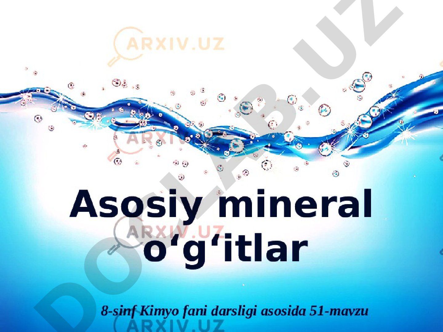 Asosiy mineral o'g'itlar