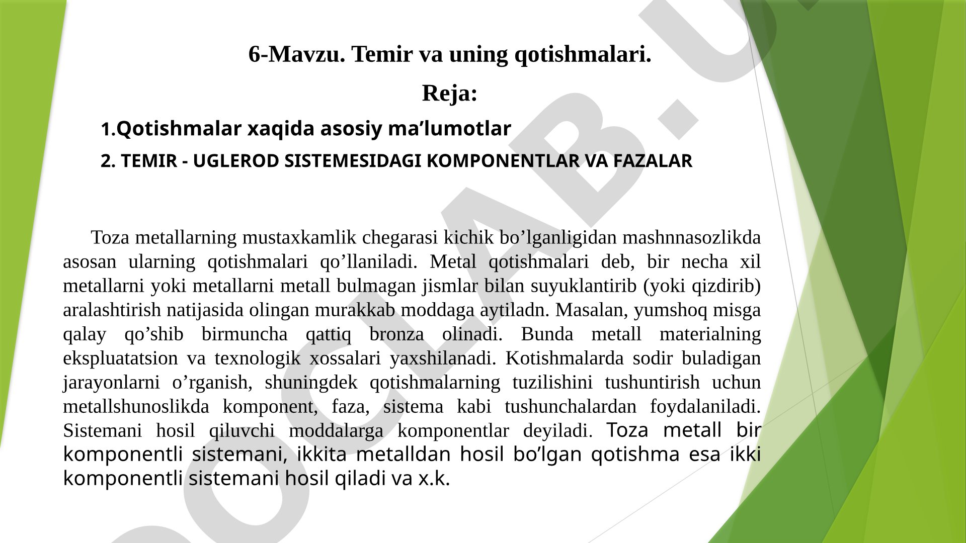 Temir va uning qotishmalari