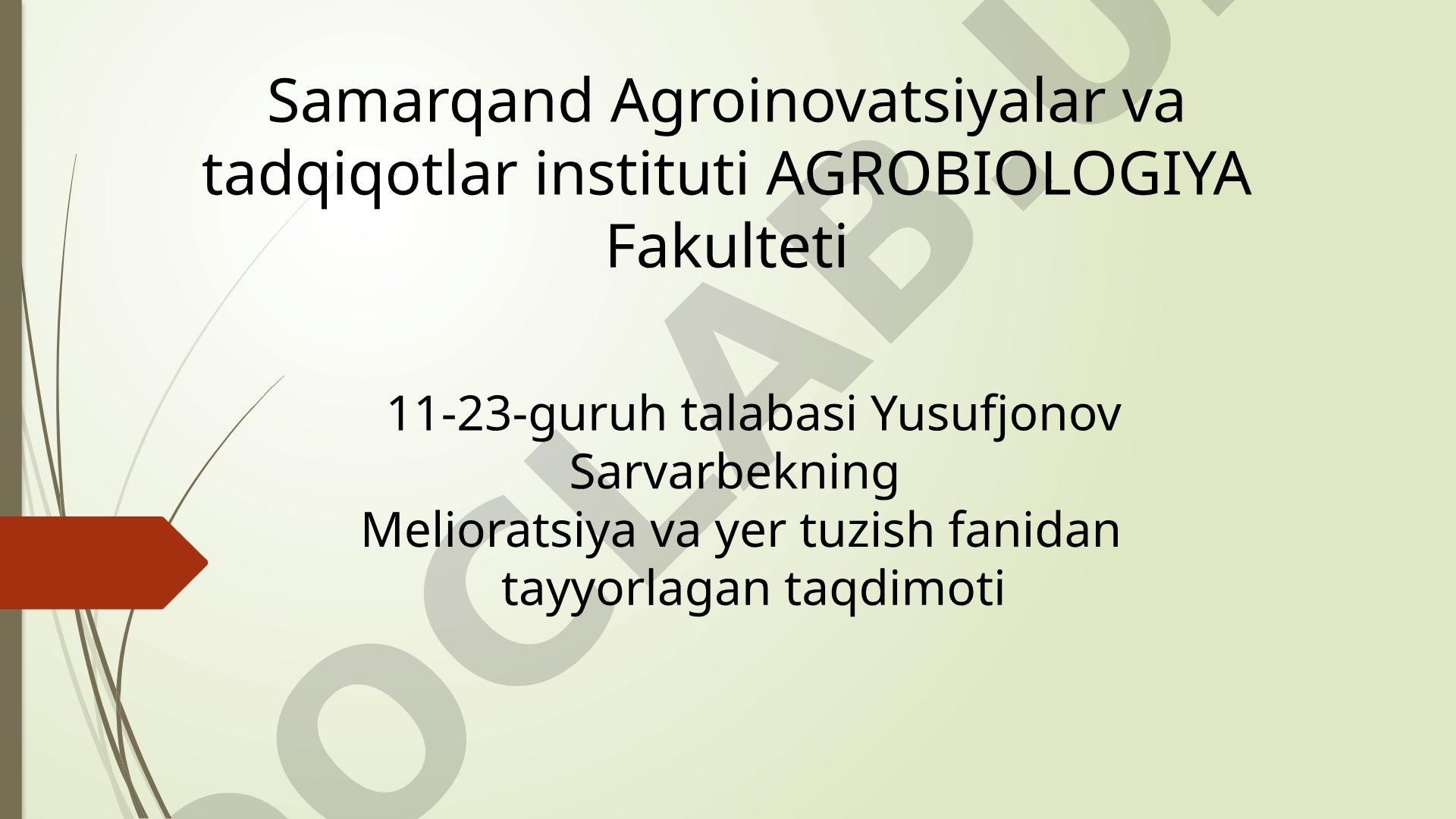 Yer tuzishn tizimi va yer islohoti, maqsadi va vazifalari, yer egaliklari va yerdan foydalanuvchilar. Xojaliklararo va xojalik ichida yer tuzish farqi va ahamiyati. Ozbekistonni hozirgi yer tizimini asosiy xususiyatlari. Mulkchilik turlari