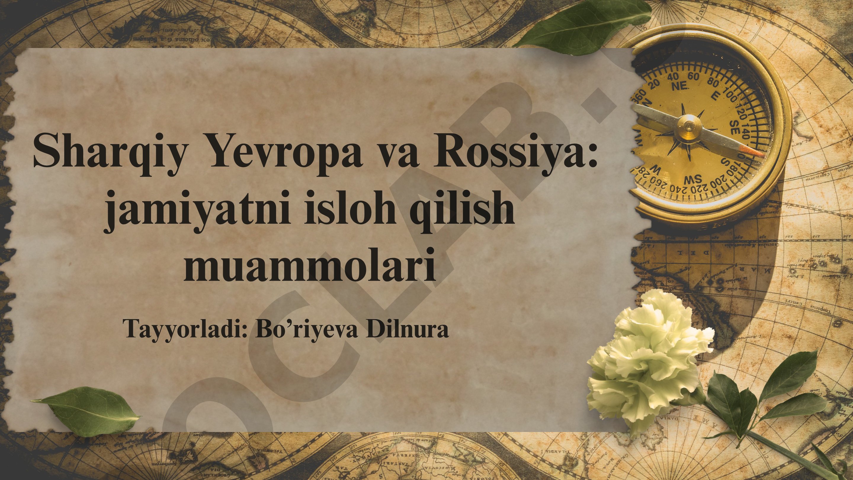 Sharqiy Yevropa va Rossiya: jamiyatni isloh qilish muammolari