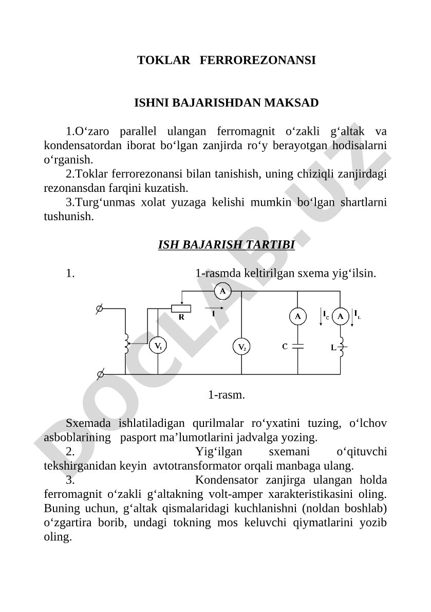 Toklar ferrorezonansi