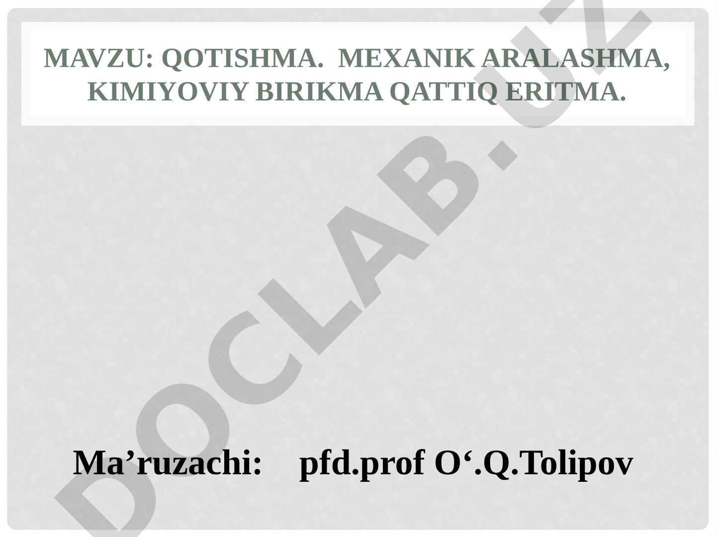 Qotishma. Mexanik aralashma, kimiyoviy birikma qattiq eritma