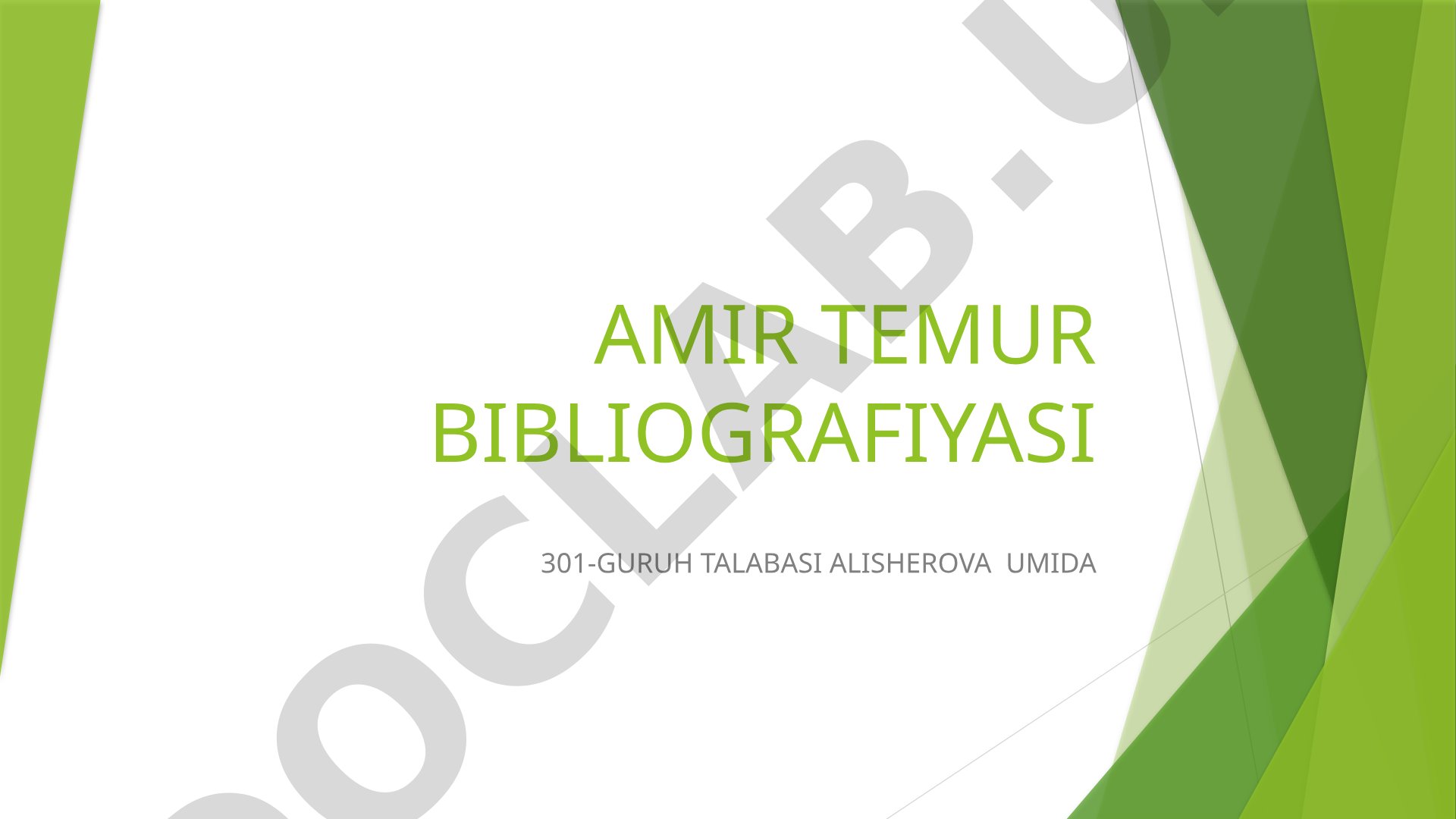 Amir Temur bibliografiyasi