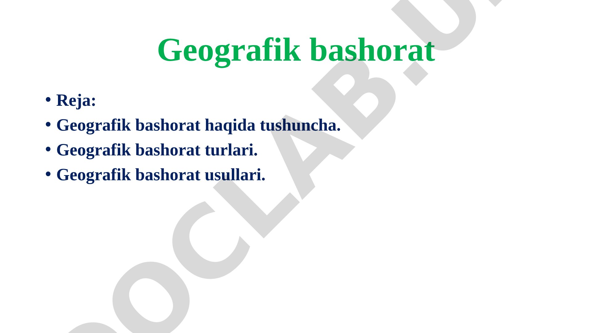 Geografik bashorat haqida tushuncha va turlari