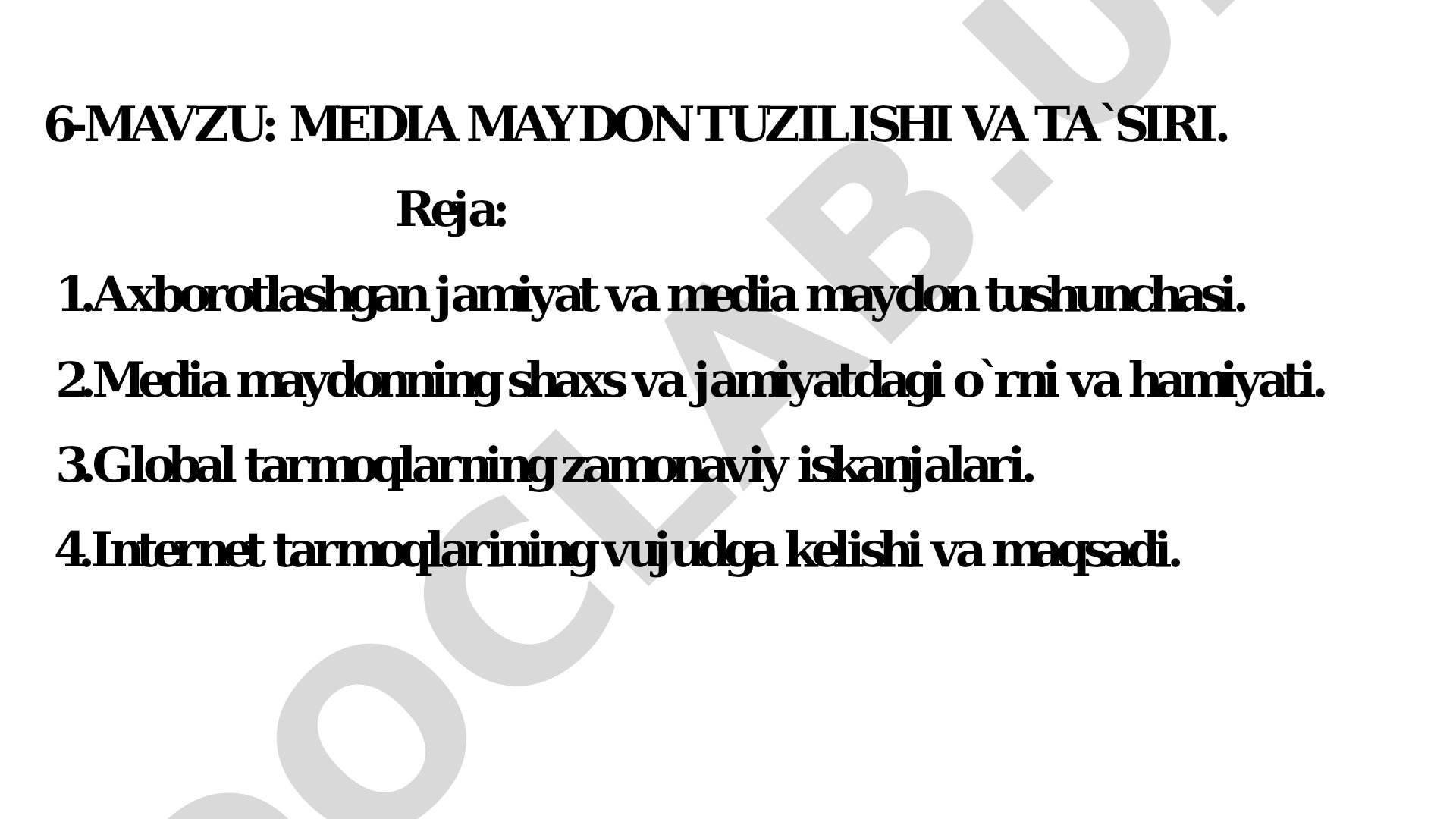Media maydon tuzilishi va ta'siri