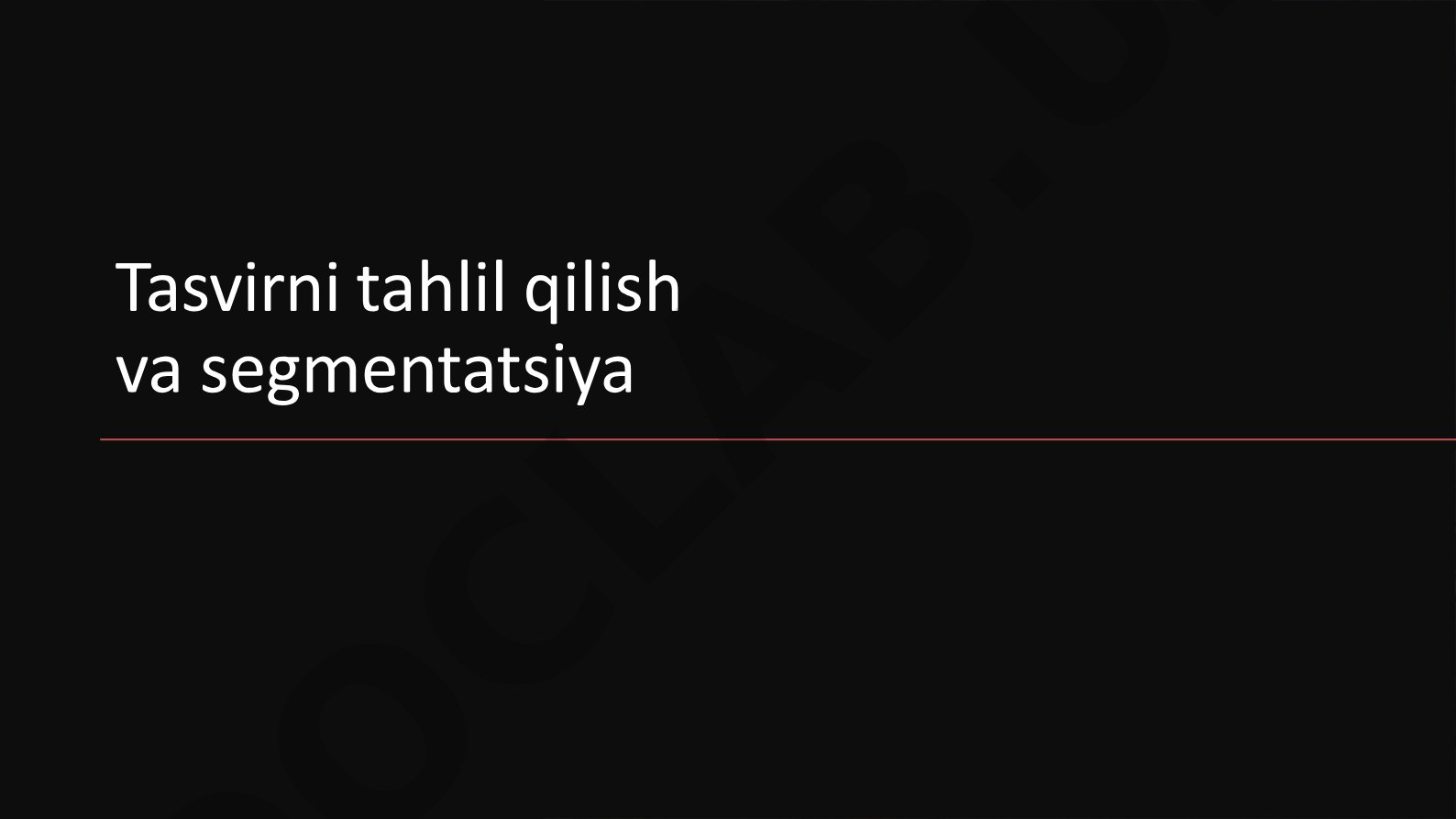 Tasvirni tahlil qilish va segmentatsiya