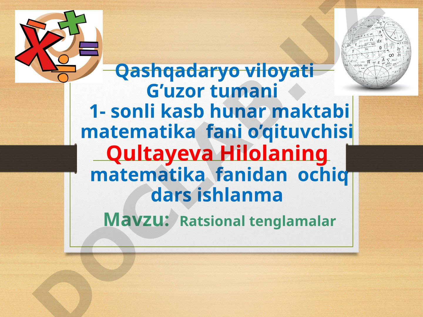 Ratsional tenglamalar