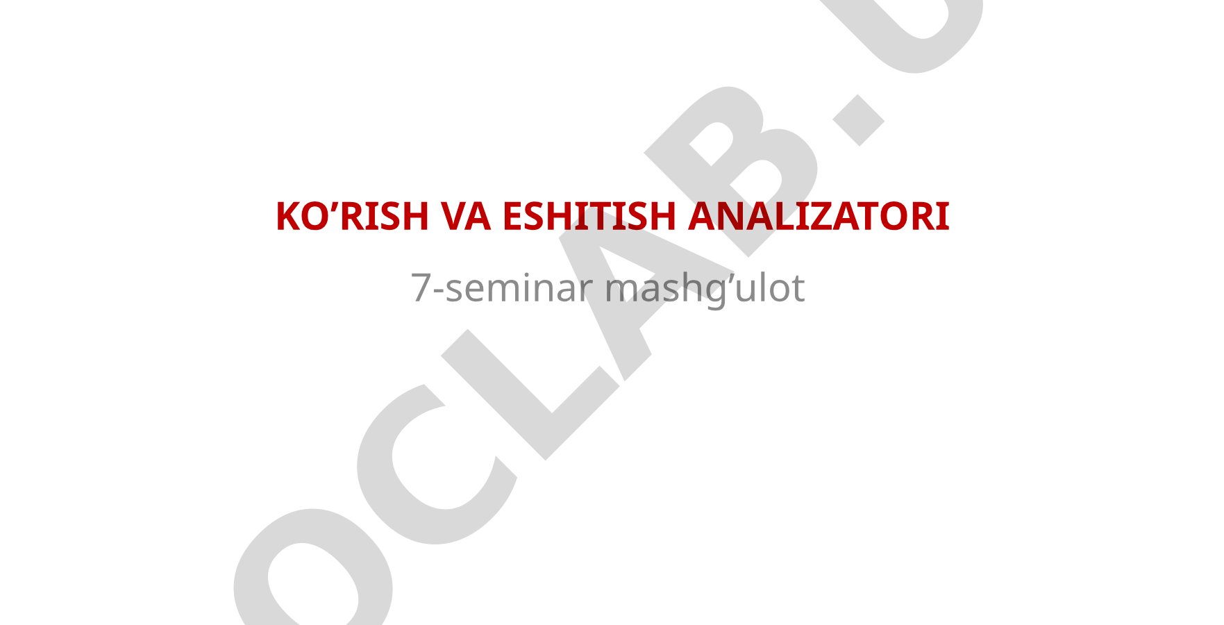 Ko'rish va eshitish analizatori tuzilishi