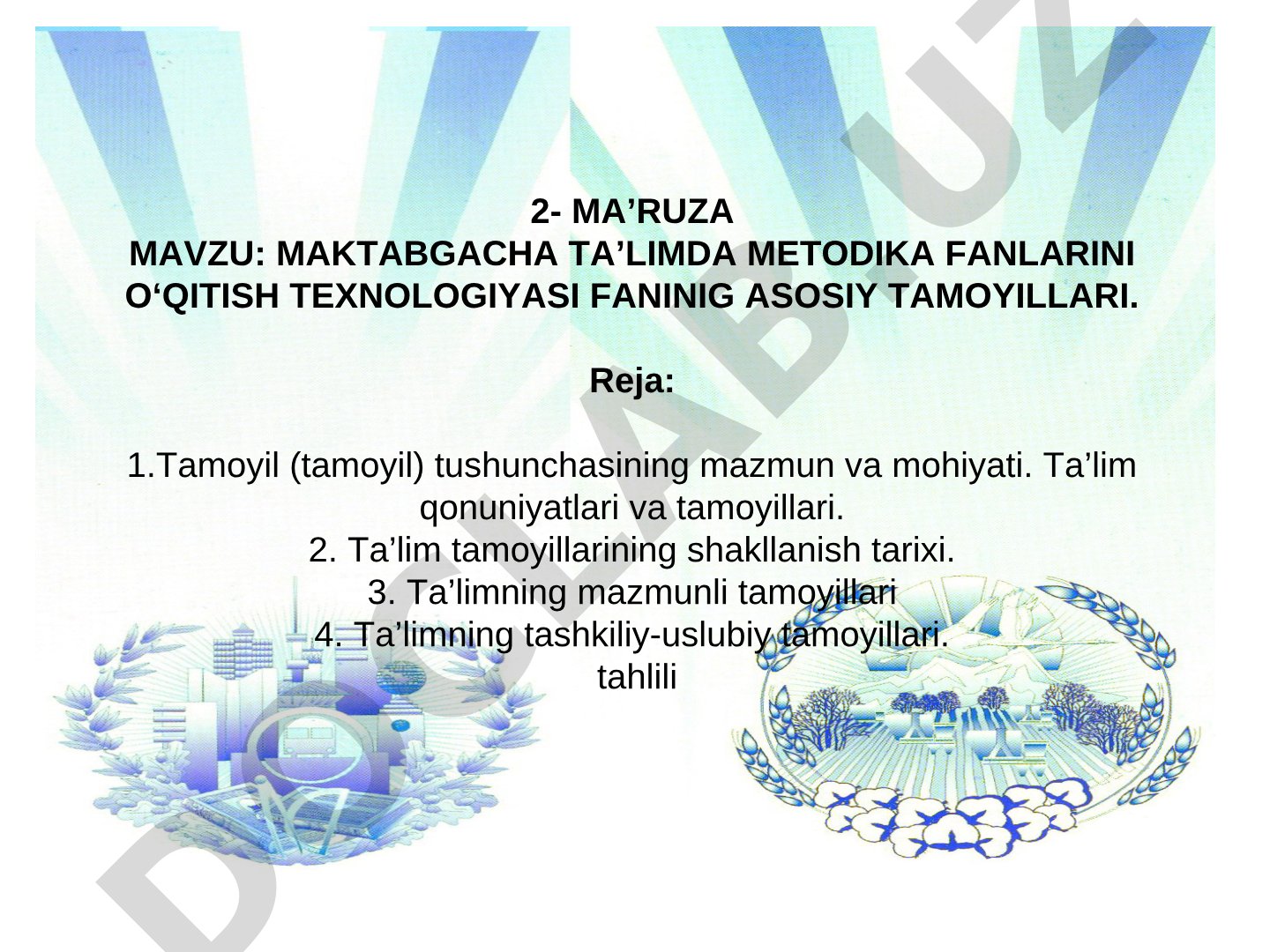 Maktabgacha ta'limda metodika fanlarini o'qitish texnologiyasi fanining asosiy tamoyillari