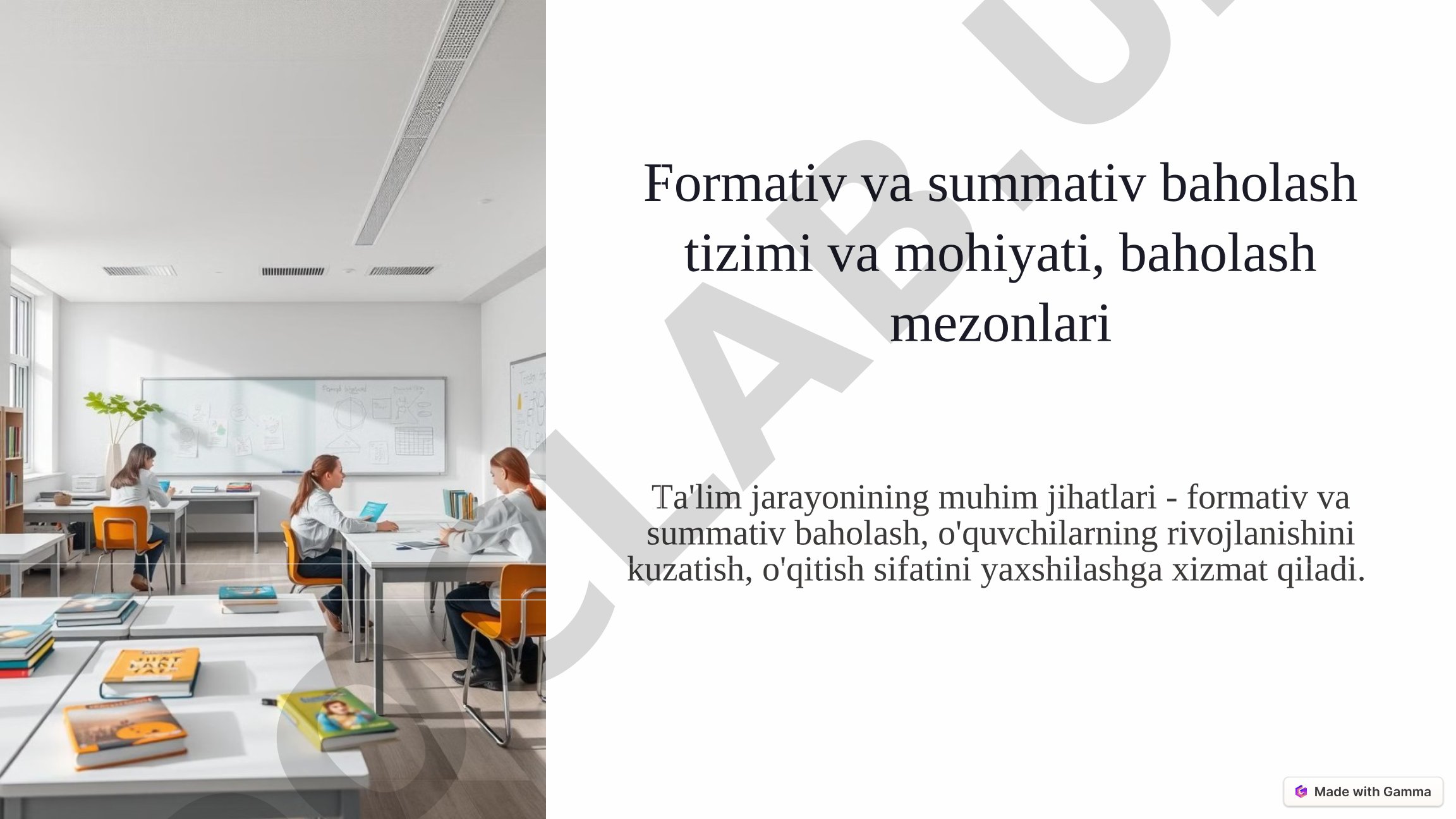 Formativ va summativ baholash tizimi va mohiyati