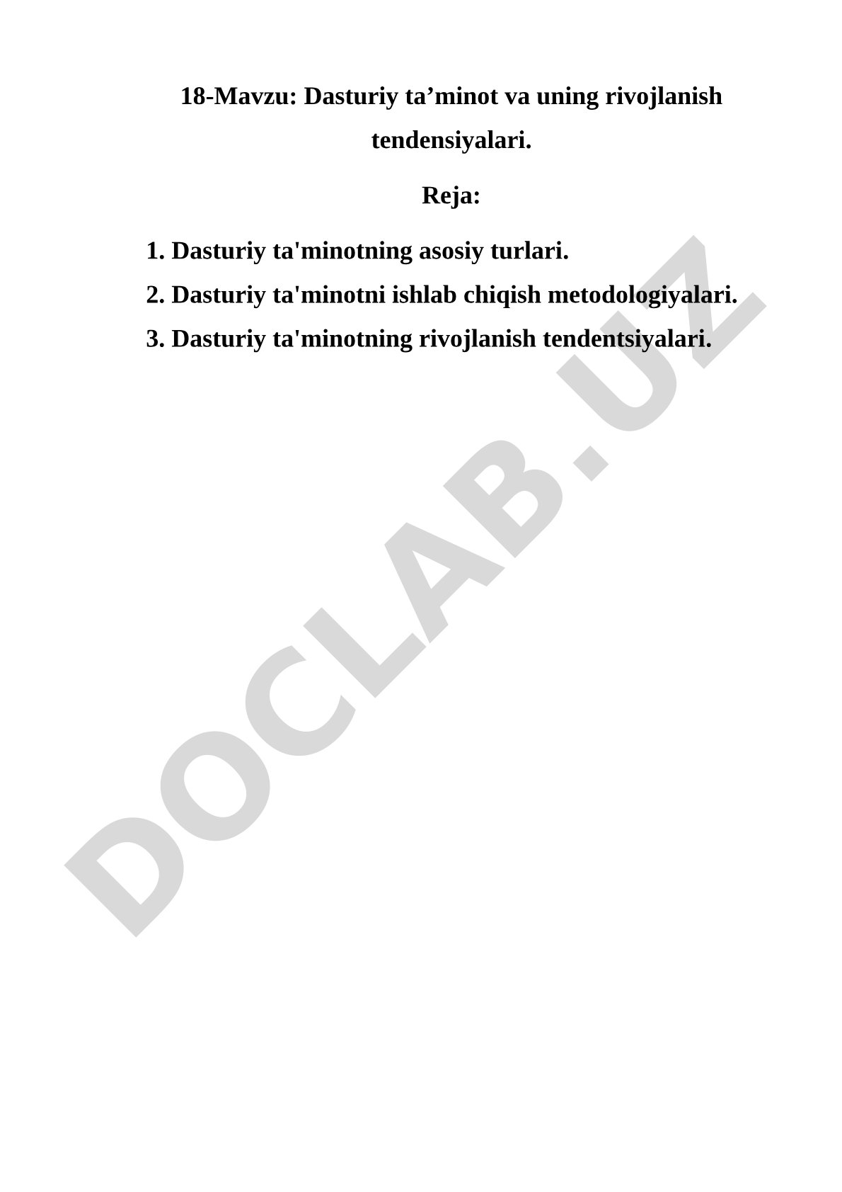 Dasturiy ta'minot va uning rivojlanish tendensiyalari