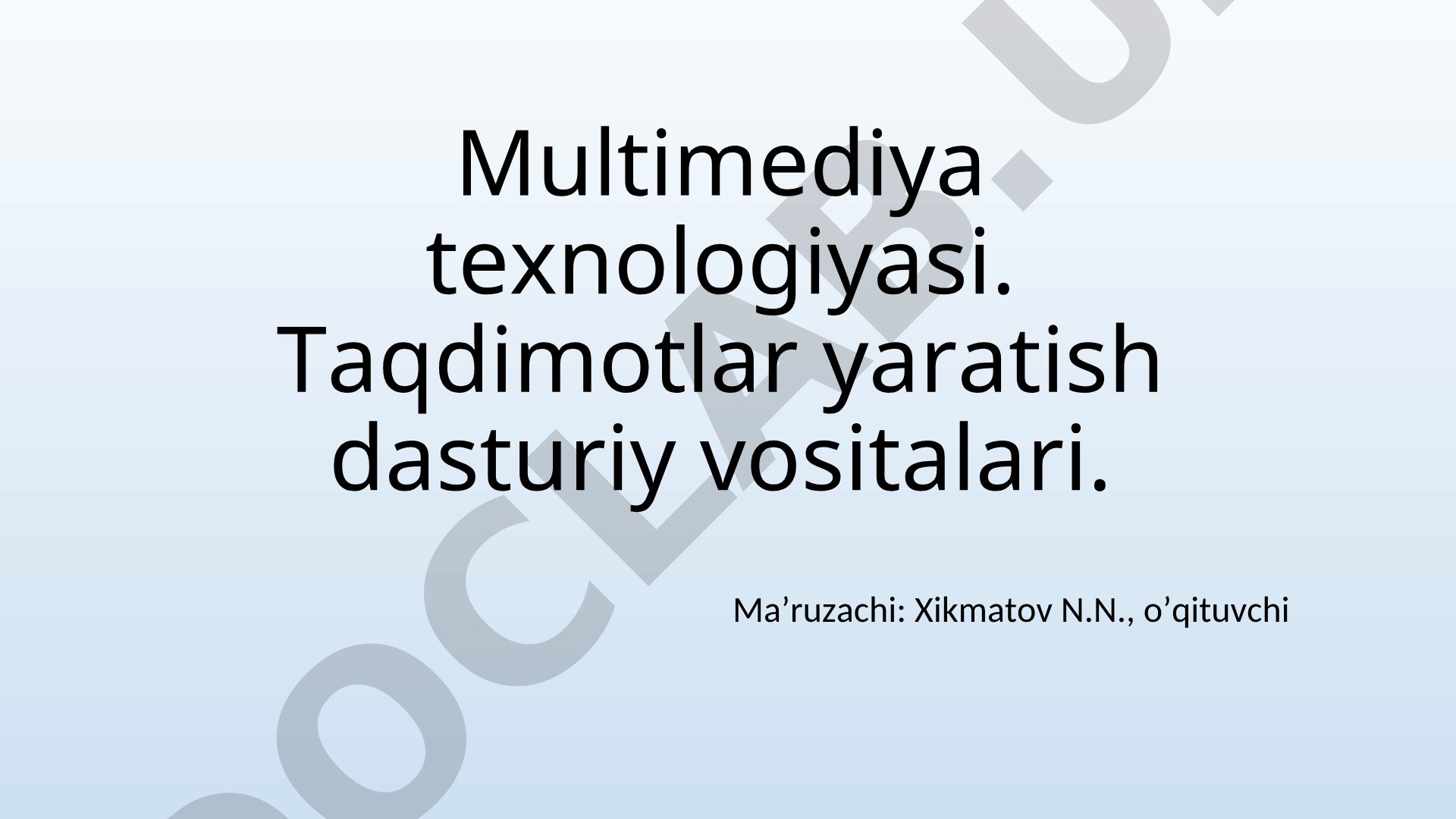 Multimediya texnologiyasi