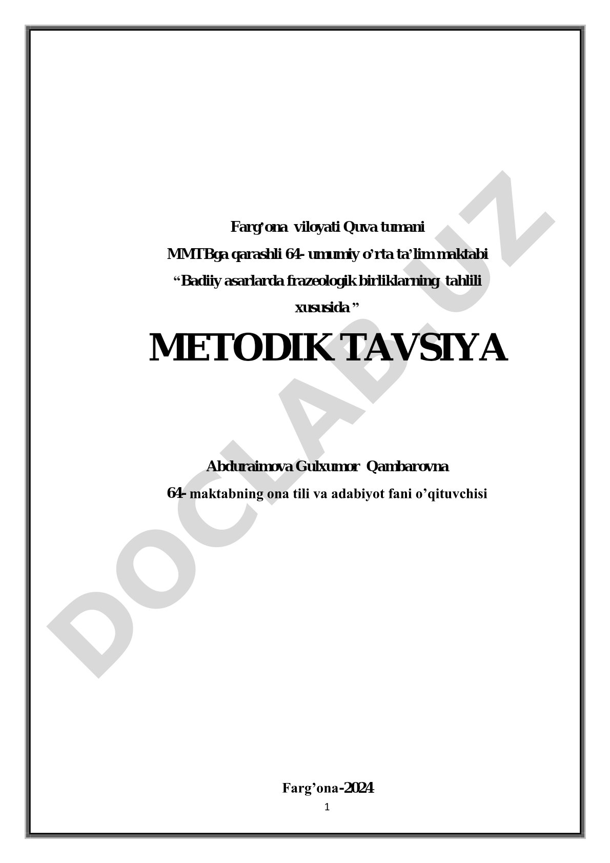 Badiiy asarlarda frazeologik birliklarning tahlili xususida