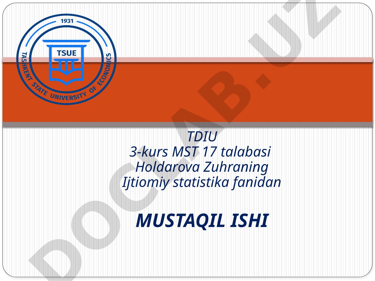 Aholi sonini prognozlashda stoxastik modellarni qo‘llash