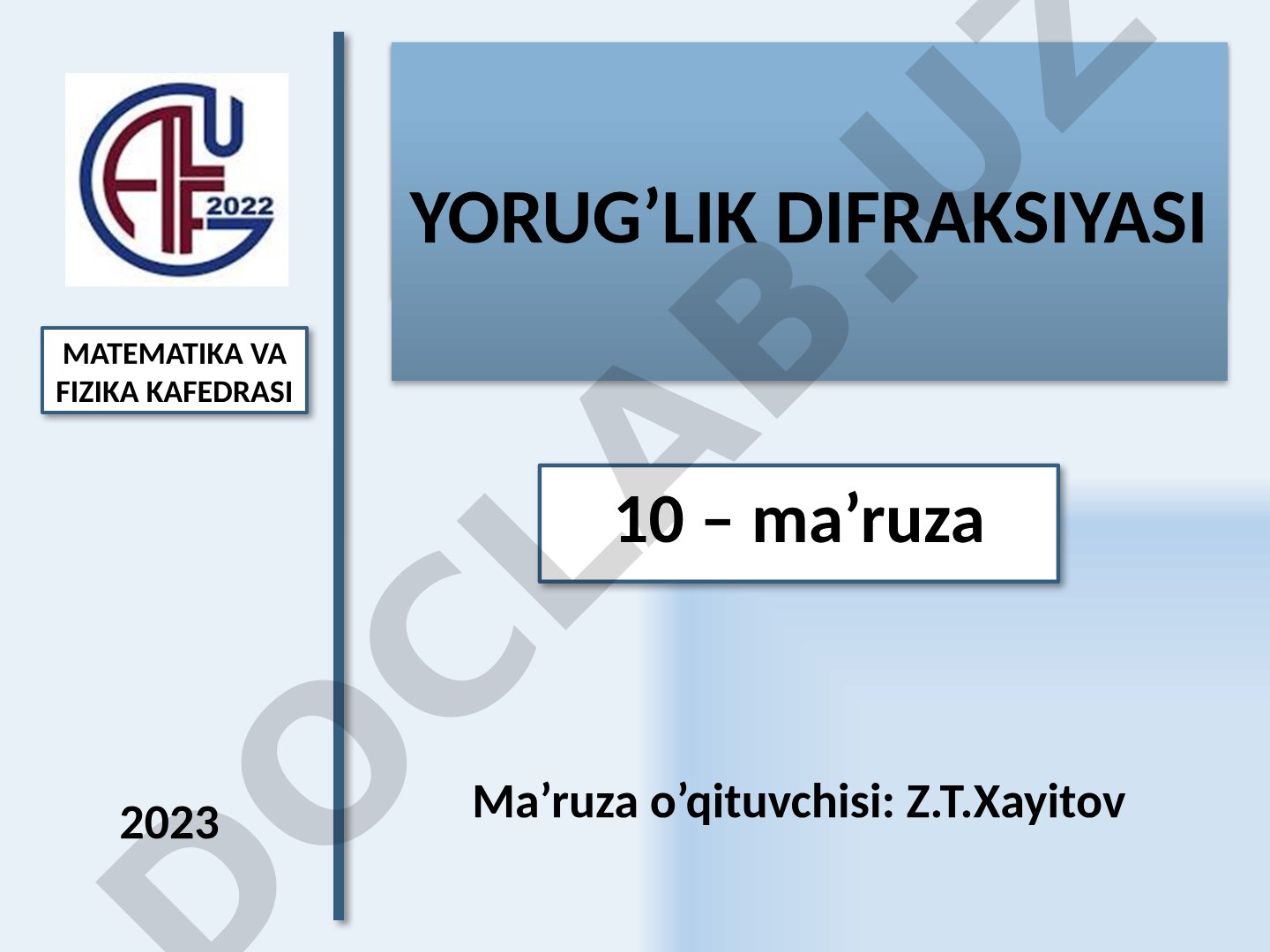 Yorug'lik difraksiyasi
