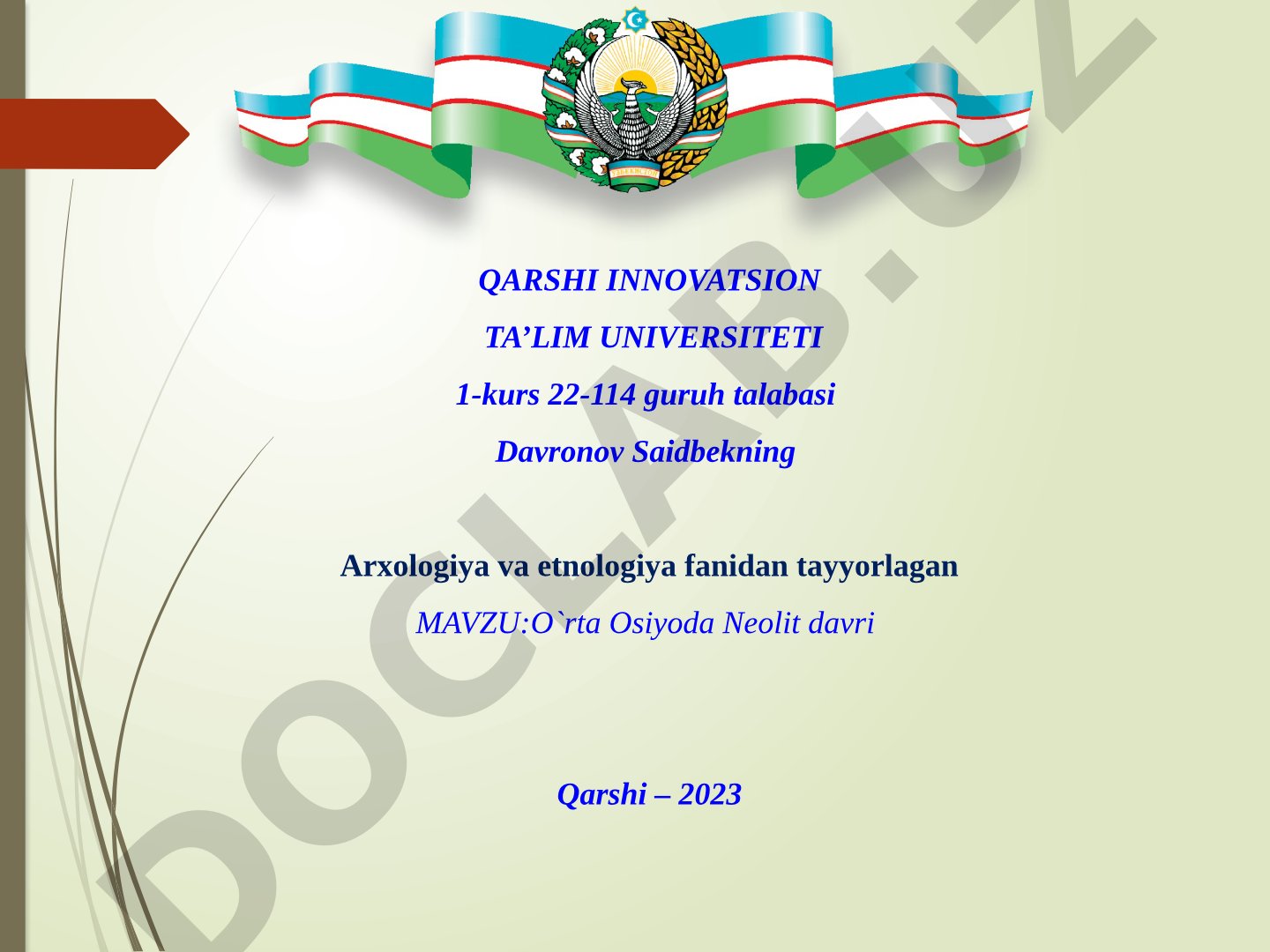 O'rta Osiyoda Neolit davri