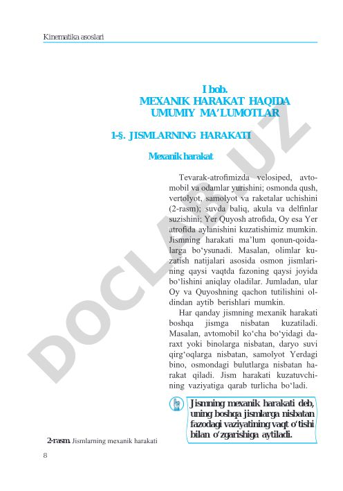Mexanik harakat haqida umumiy ma'lumotlar