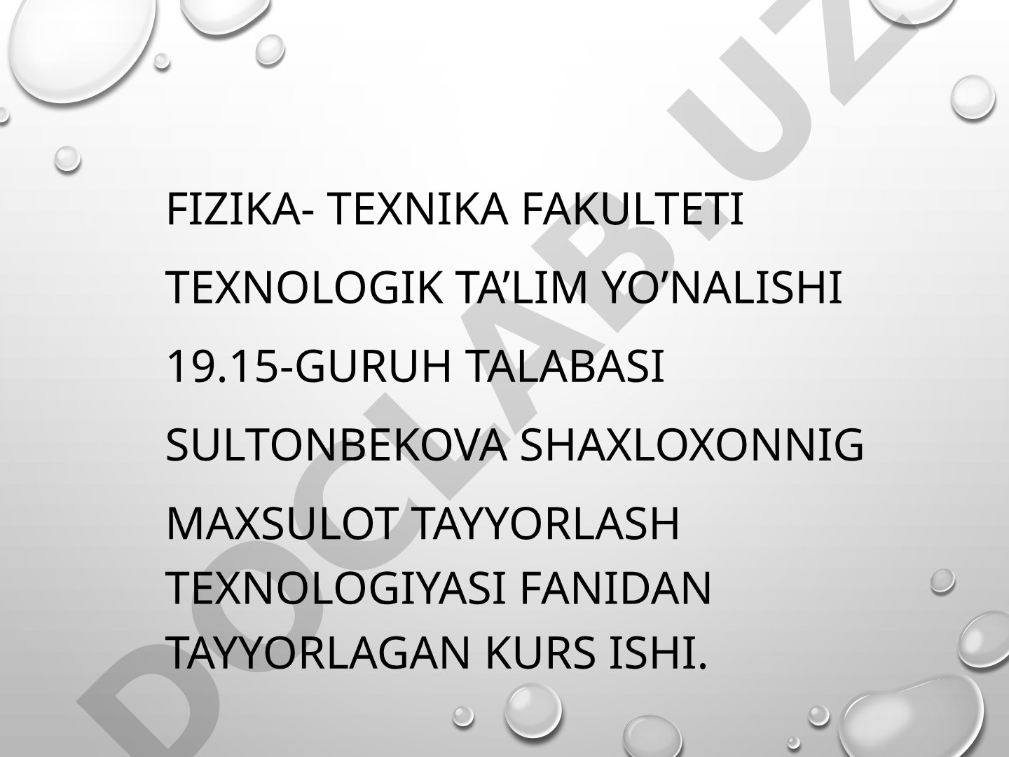 Suyuq taomlar tayyorlash jarayonini o’rgatish
