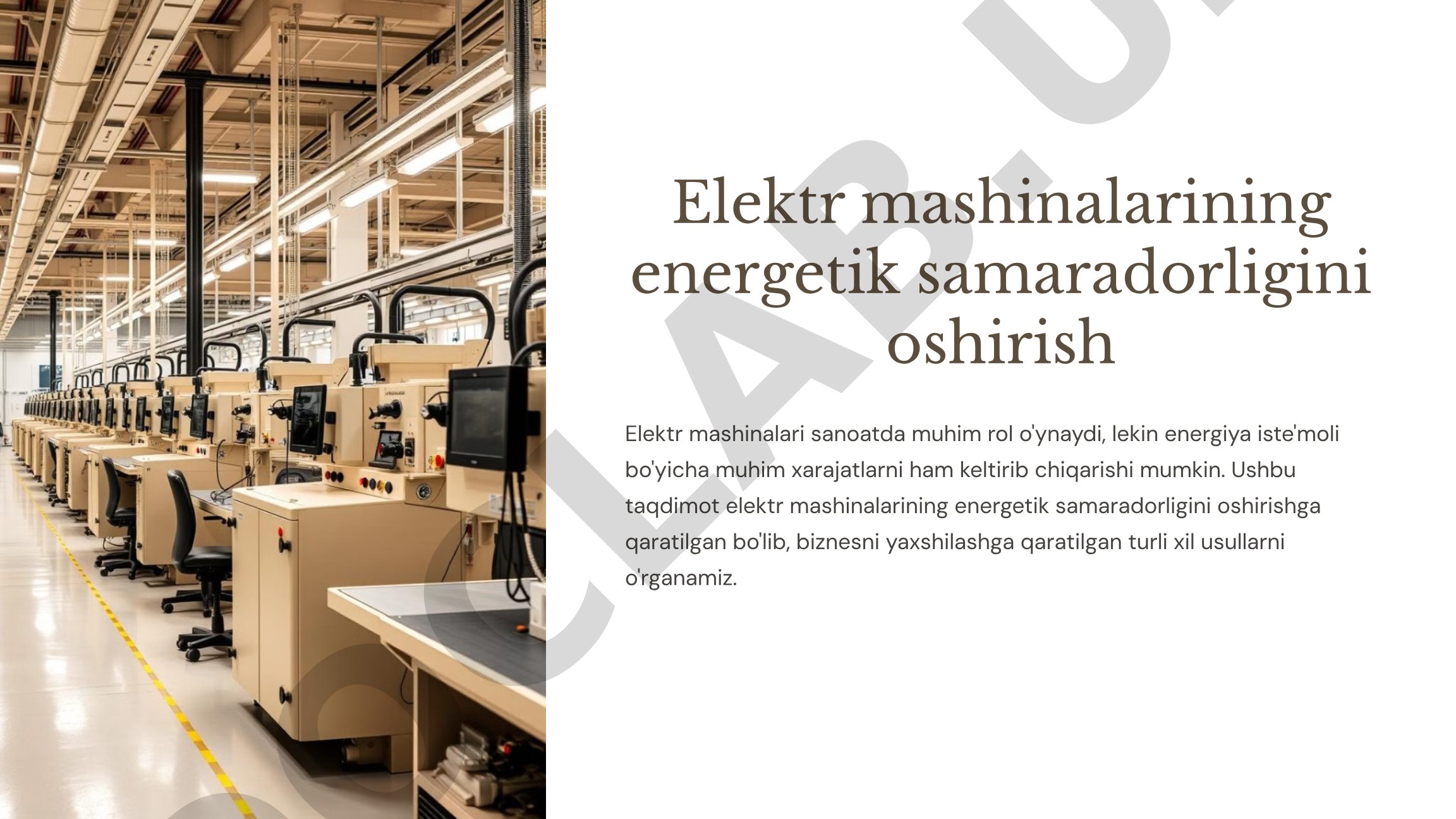 Elektr mashinalarining energetik samaradorligini oshirish