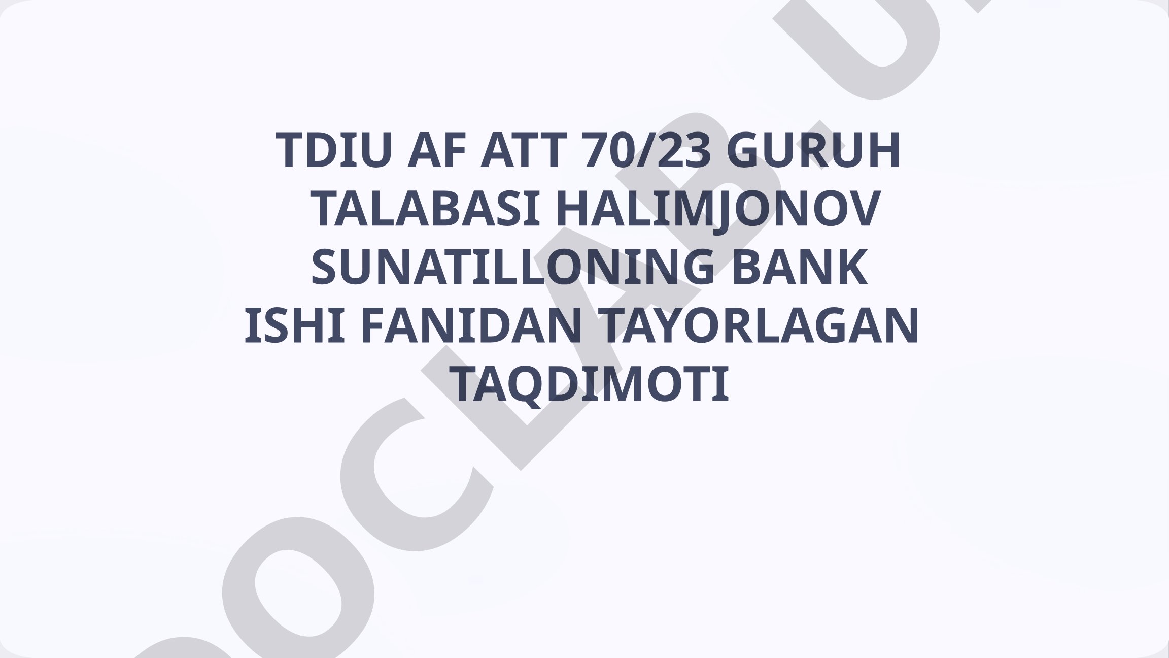 Tijorat banklari faoliyatini qayta tashkil etish shakllari