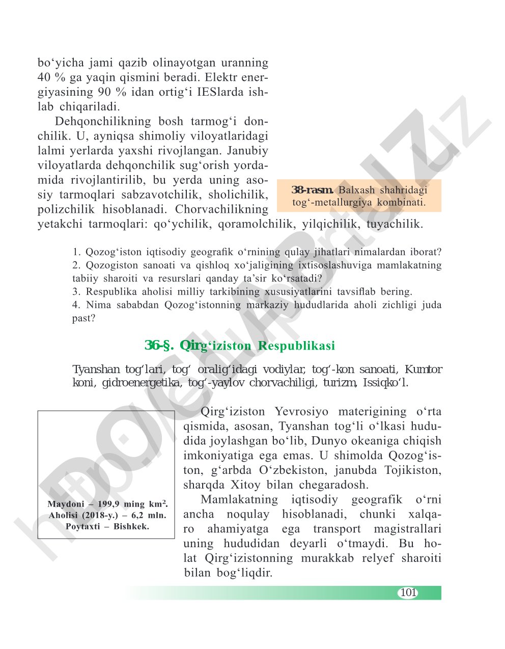 Qozog'iston va Qirg'izistonning iqtisodiy geografiyasi