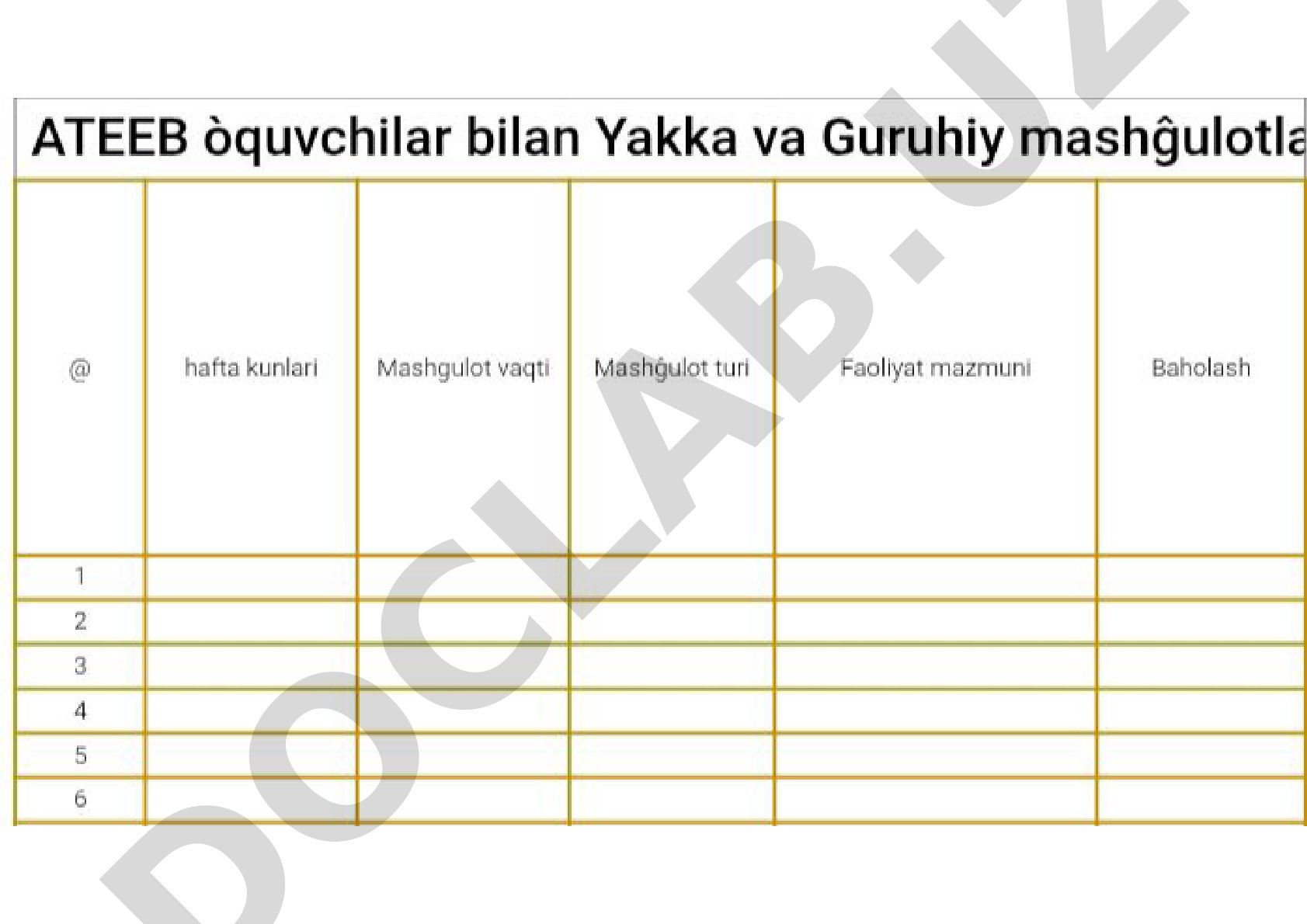 ATEEB oquvchilar bilan Yakka va Guruhiy mashgulotla