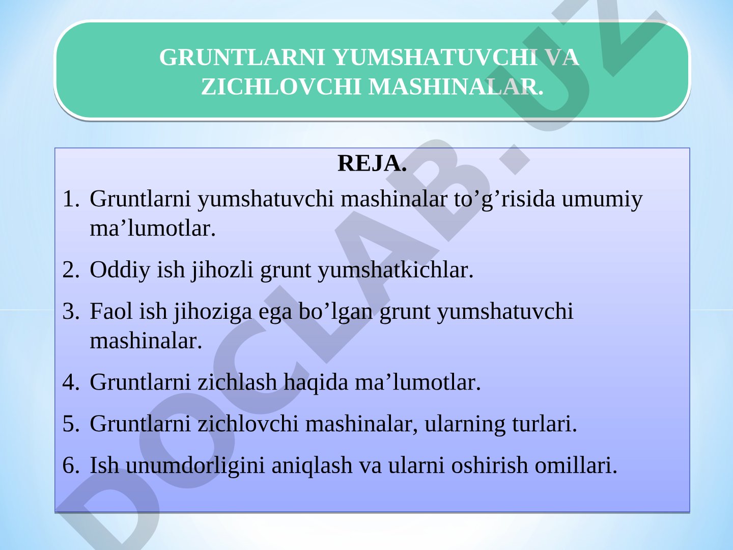 Gruntlarni yumshatuvchi va zichlovchi mashinalar