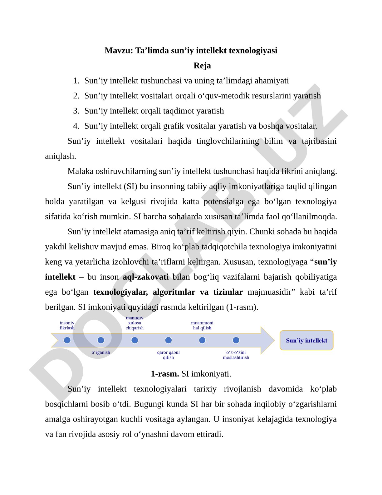 Ta’limda sun’iy intellekt texnologiyasi