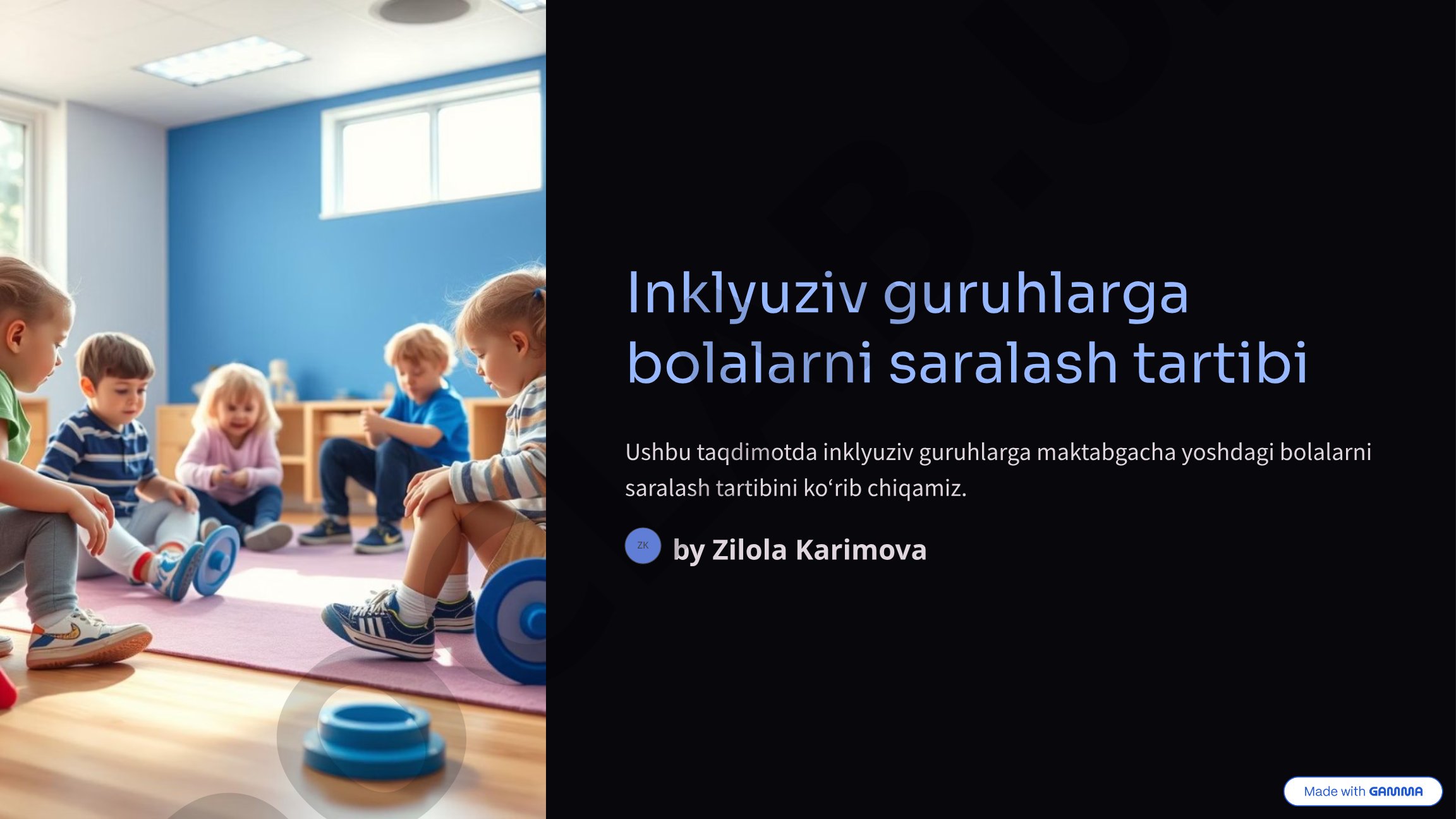 Inklyuziv guruhlarga bolalarni saralash tartibi