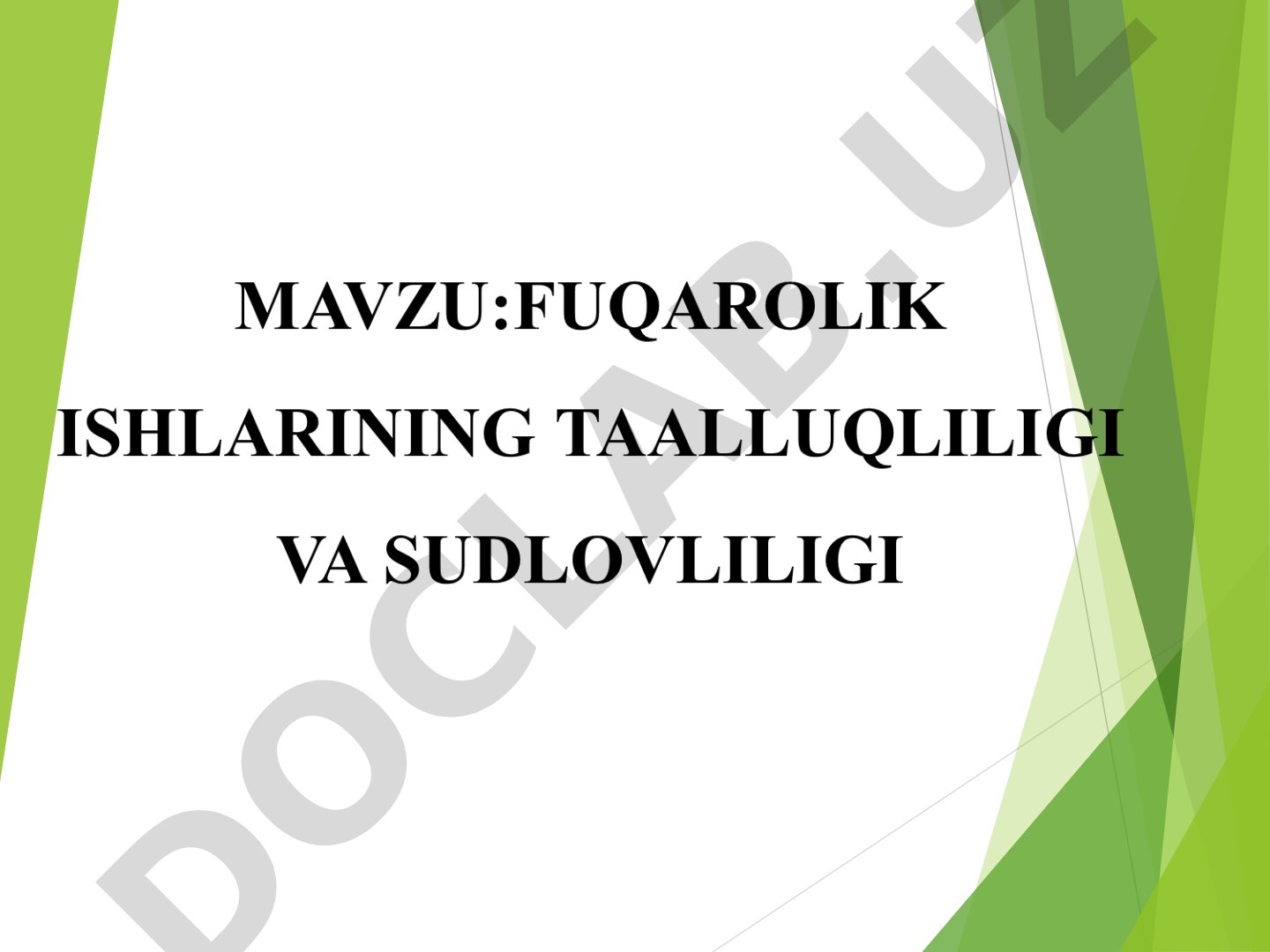 Fuqarolik ishlarining sudga taalluqliligi