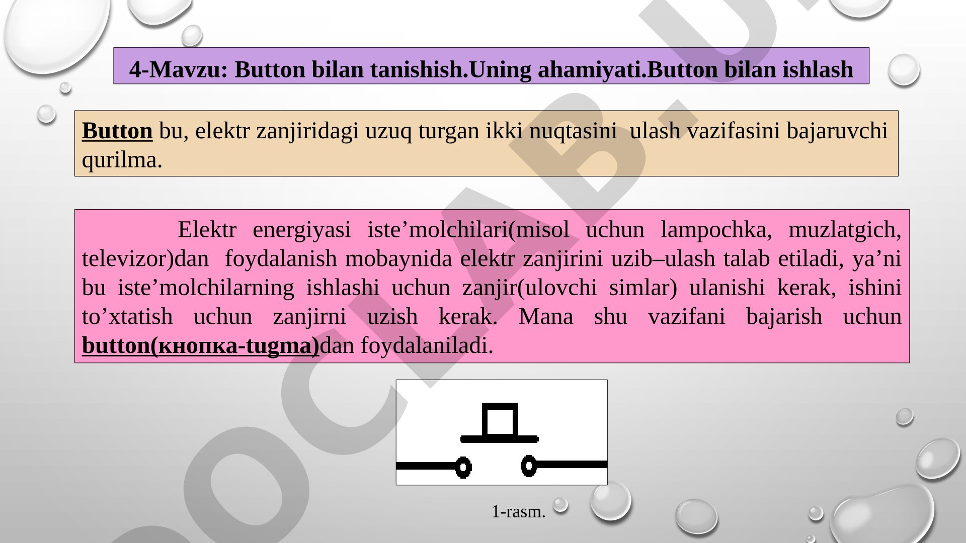 Button bilan tanishish va uning ahamiyati