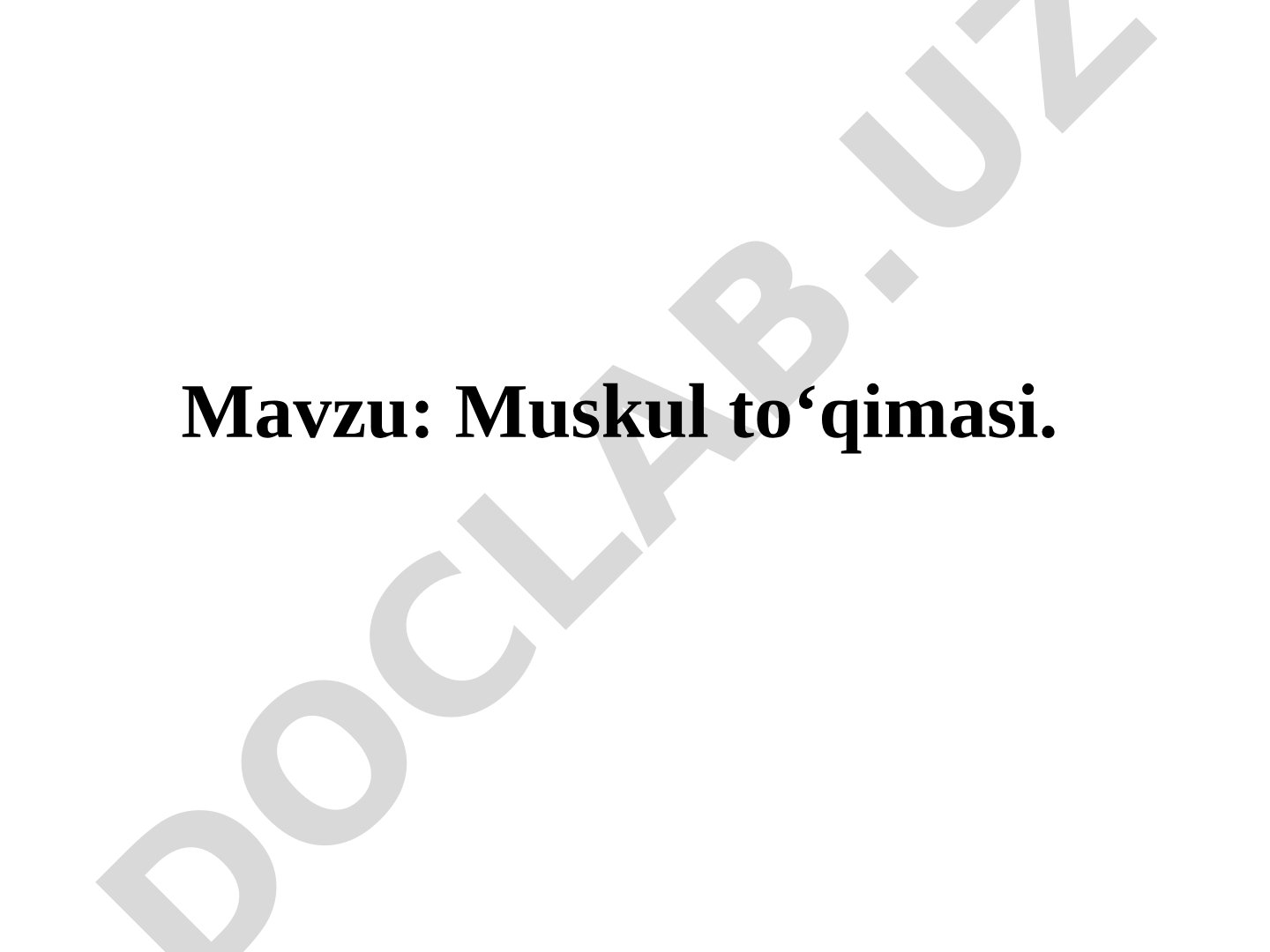 Muskul toʻqimasi