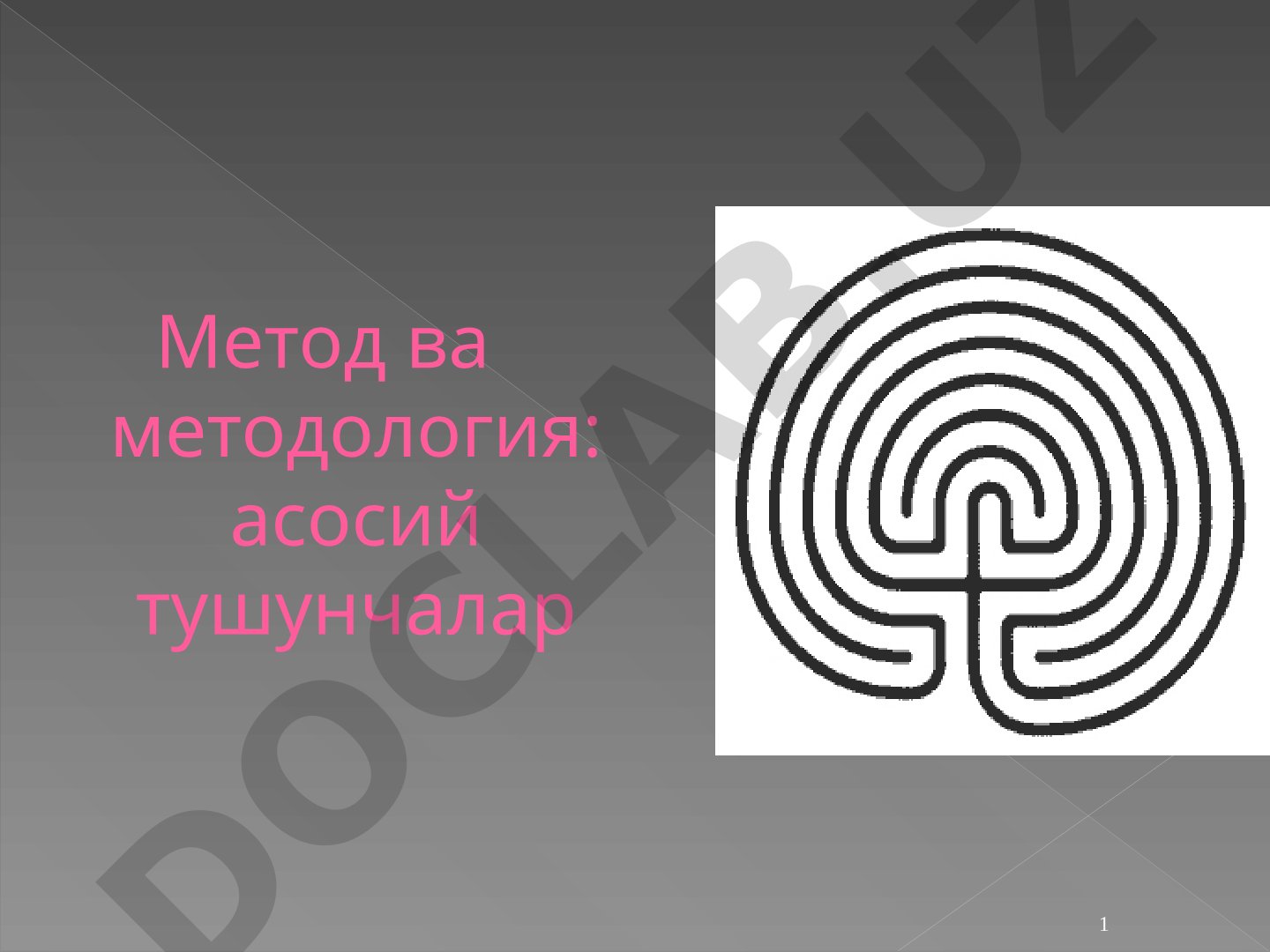 Метод ва методология: асосий тушунчалар