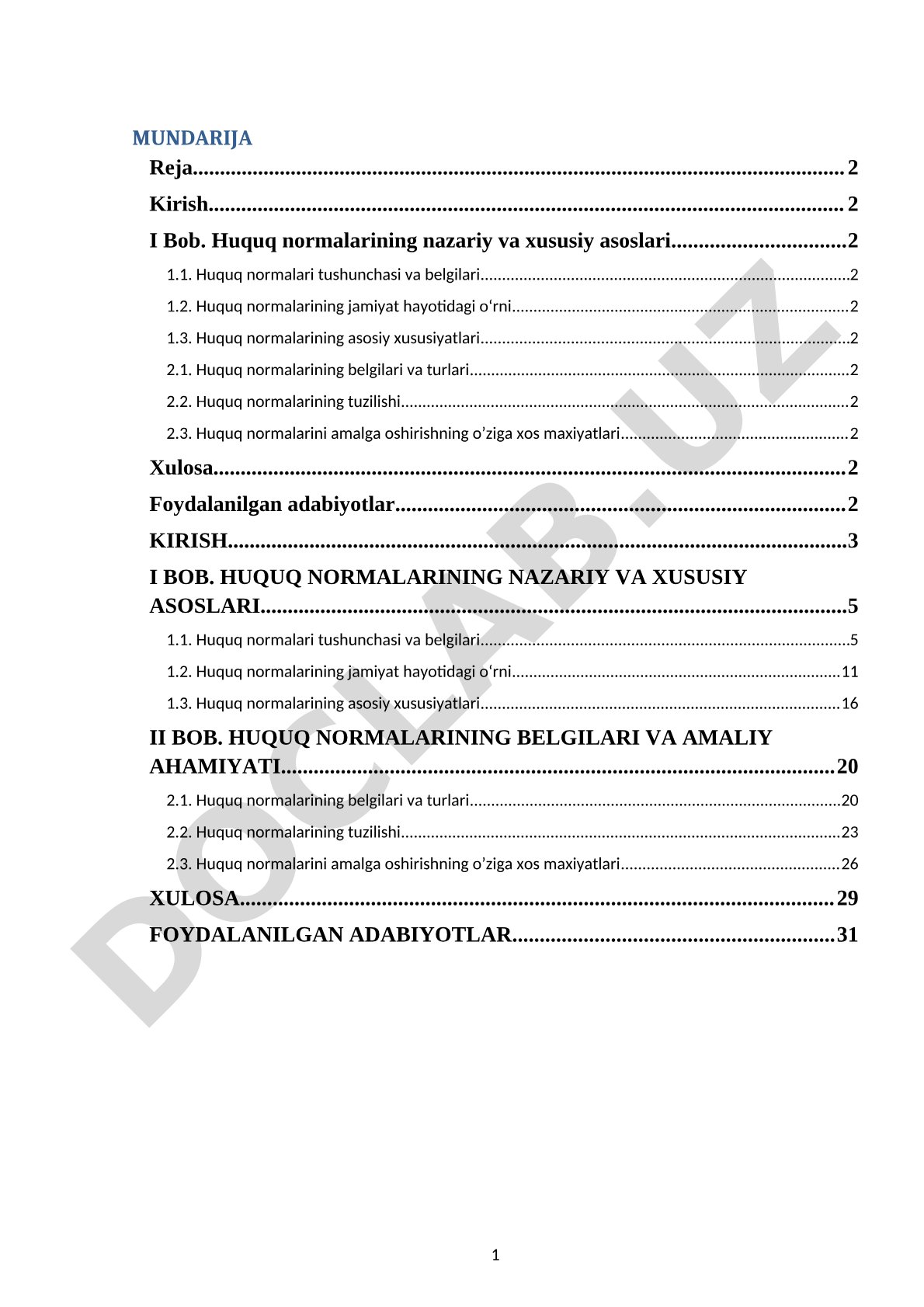 Huquq normalarining nazariy va xususiy asoslari