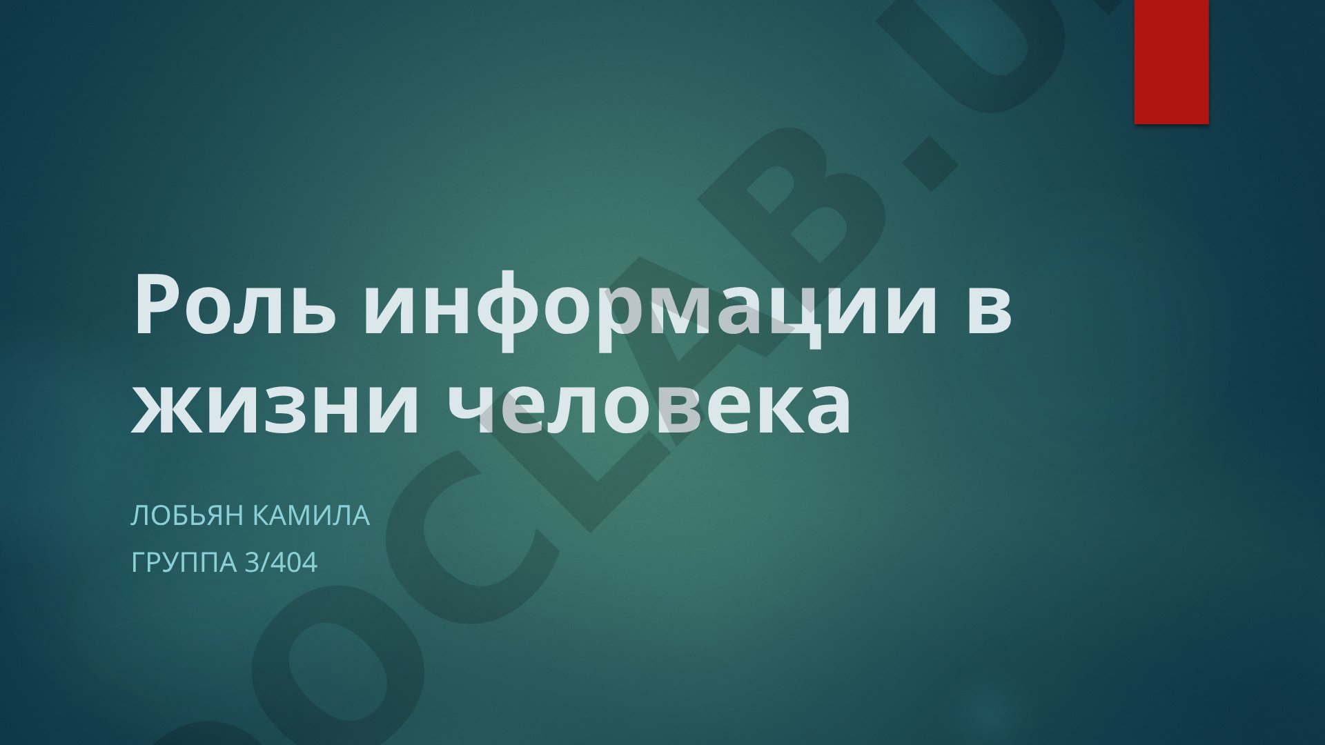Роль информации в жизни человека