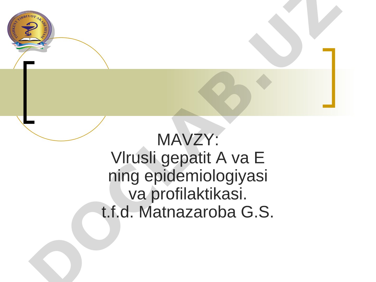 Vlrusli gepatit A va E ning epidemiologiyasi va profilaktikasi