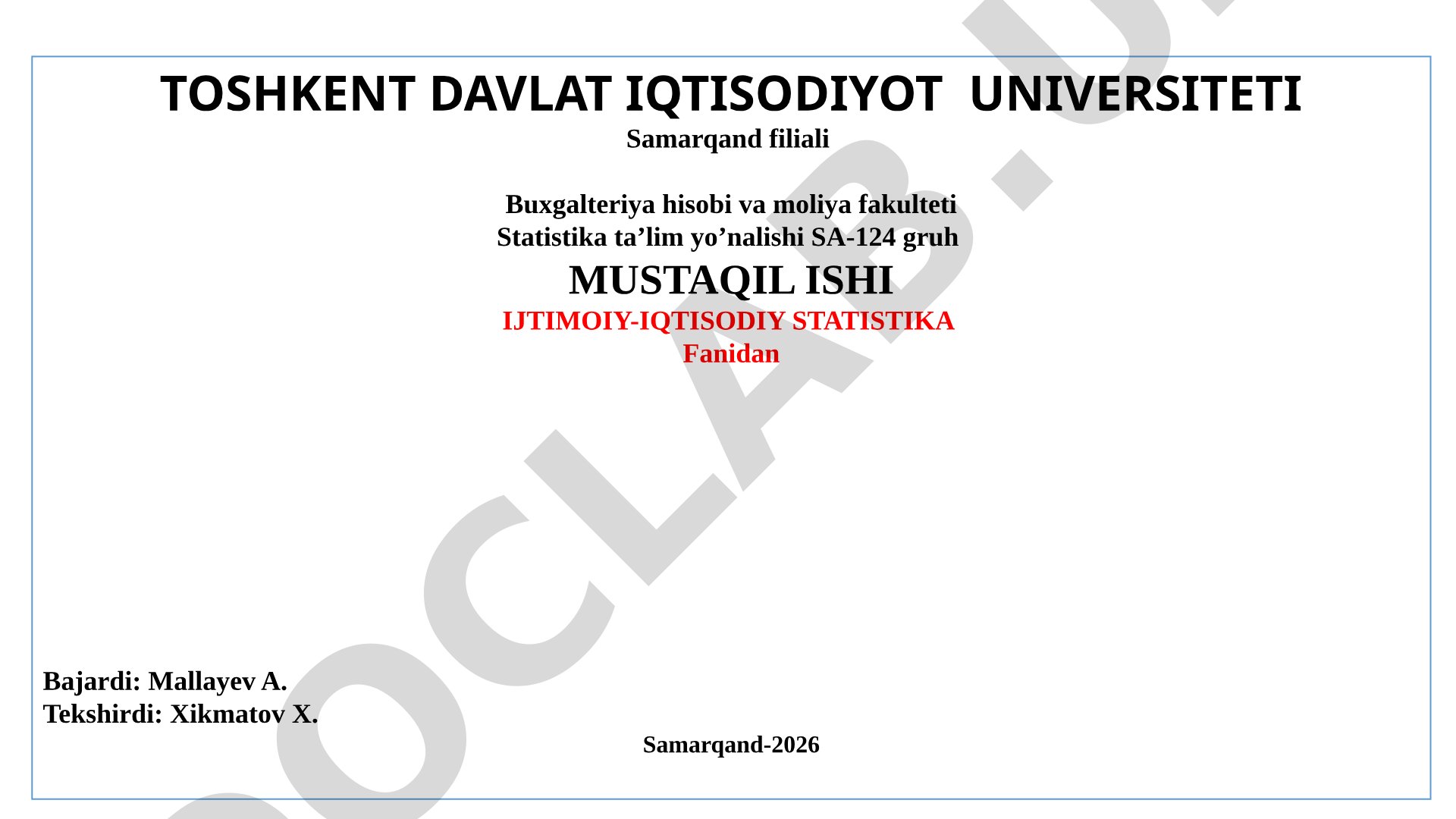 Oilalarda turmush darajasi va ijtimoiy xizmatlardan foydalanish (statistika asosida)