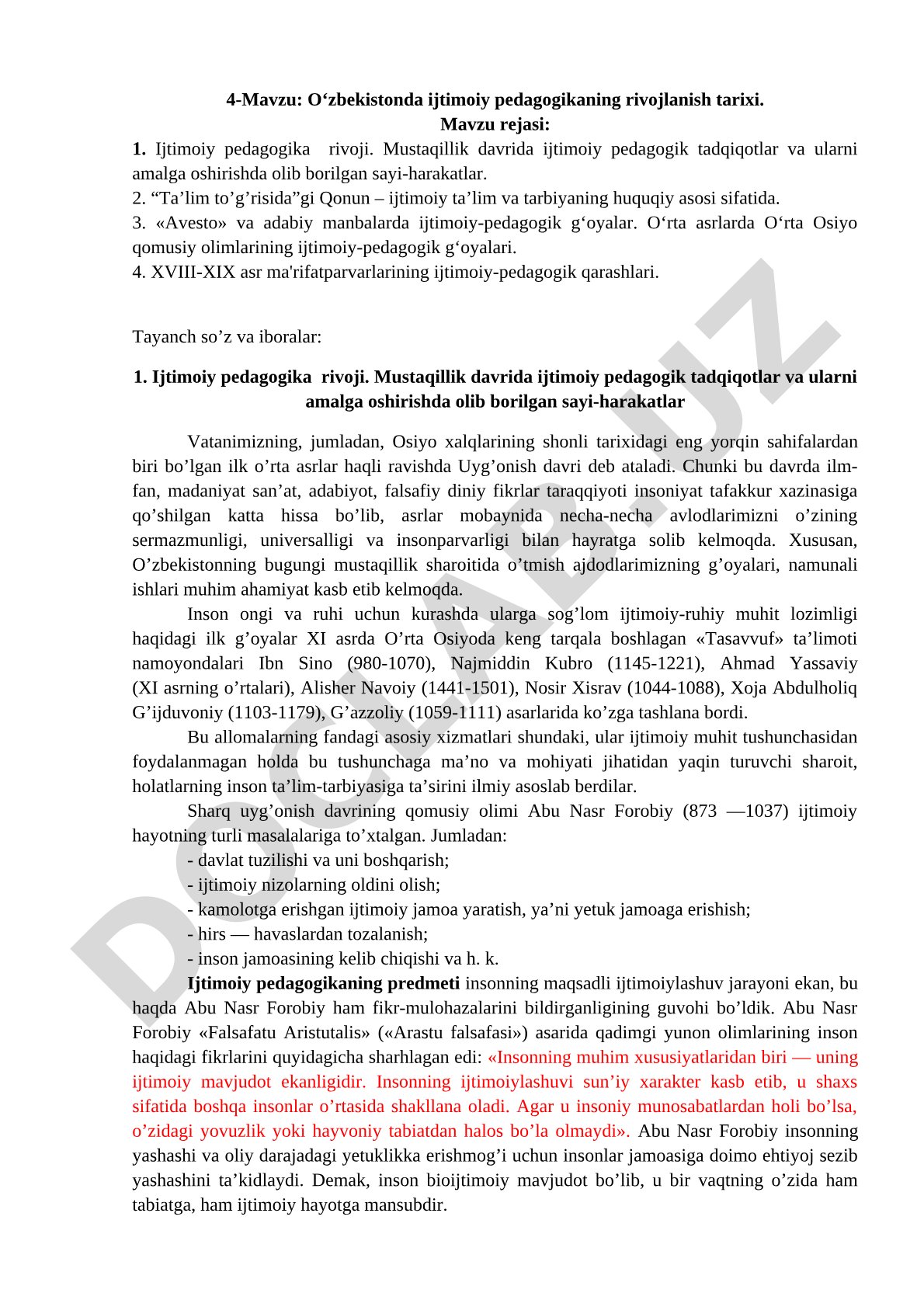 O‘zbekistonda ijtimoiy pedagogikaning rivojlanish tarixi