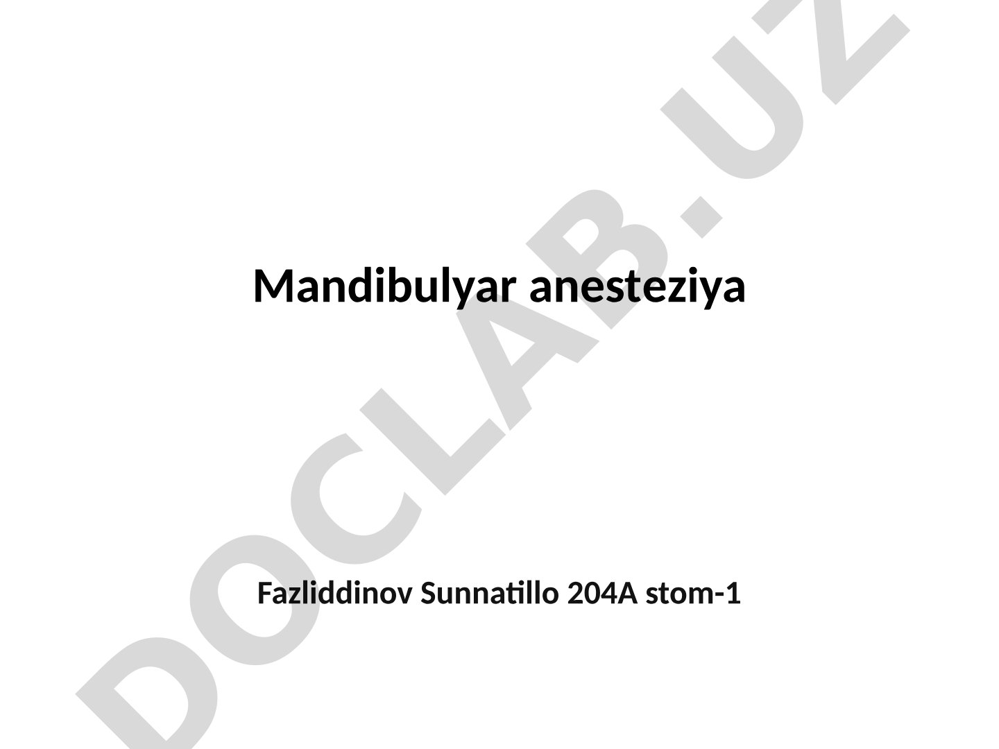 Mandibulyar anesteziya usullari