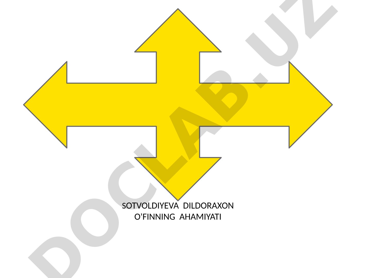Sotvoldiyeva Dildoraxon O'finning ahamiyati