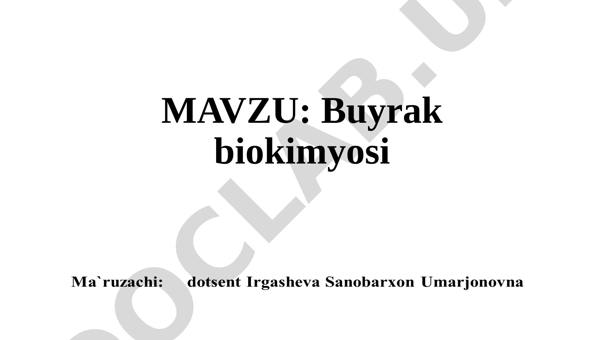 Buyrak biokimyosi