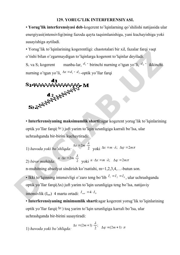 Yorug'lik interferensiyasi