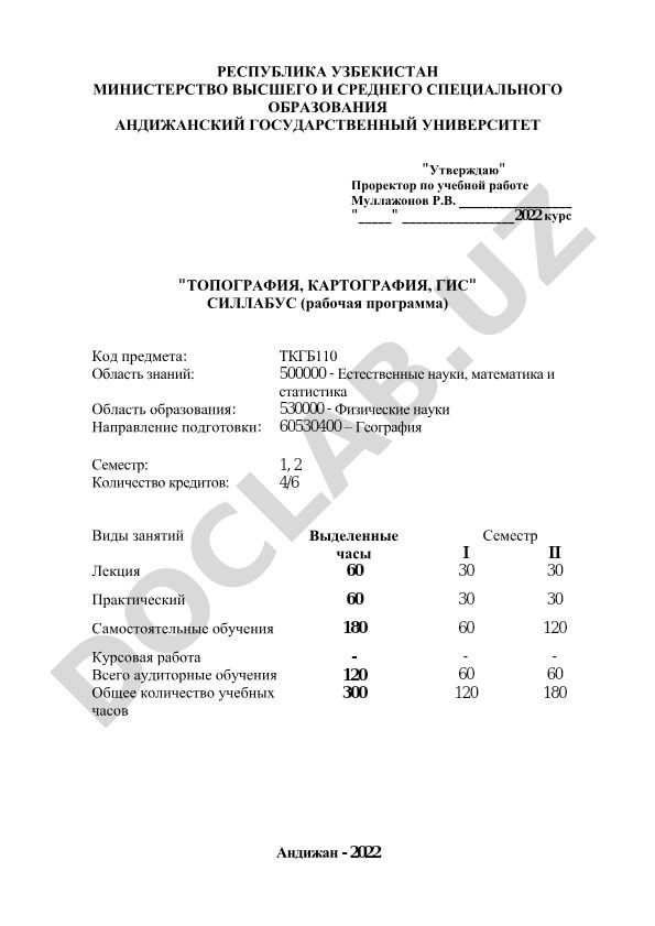 Топография, картография, ГИС