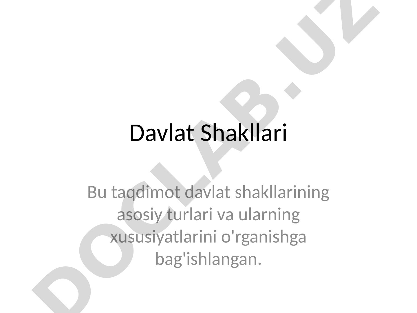 Davlat Shakllari