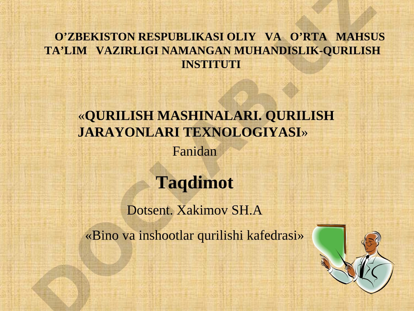 Qurilish mashinalariga qo’yiladigan asosiy talablar. Rivojlanishi. Kuch qurilmalari, xarakatni uzatuvchi mexanizmlar