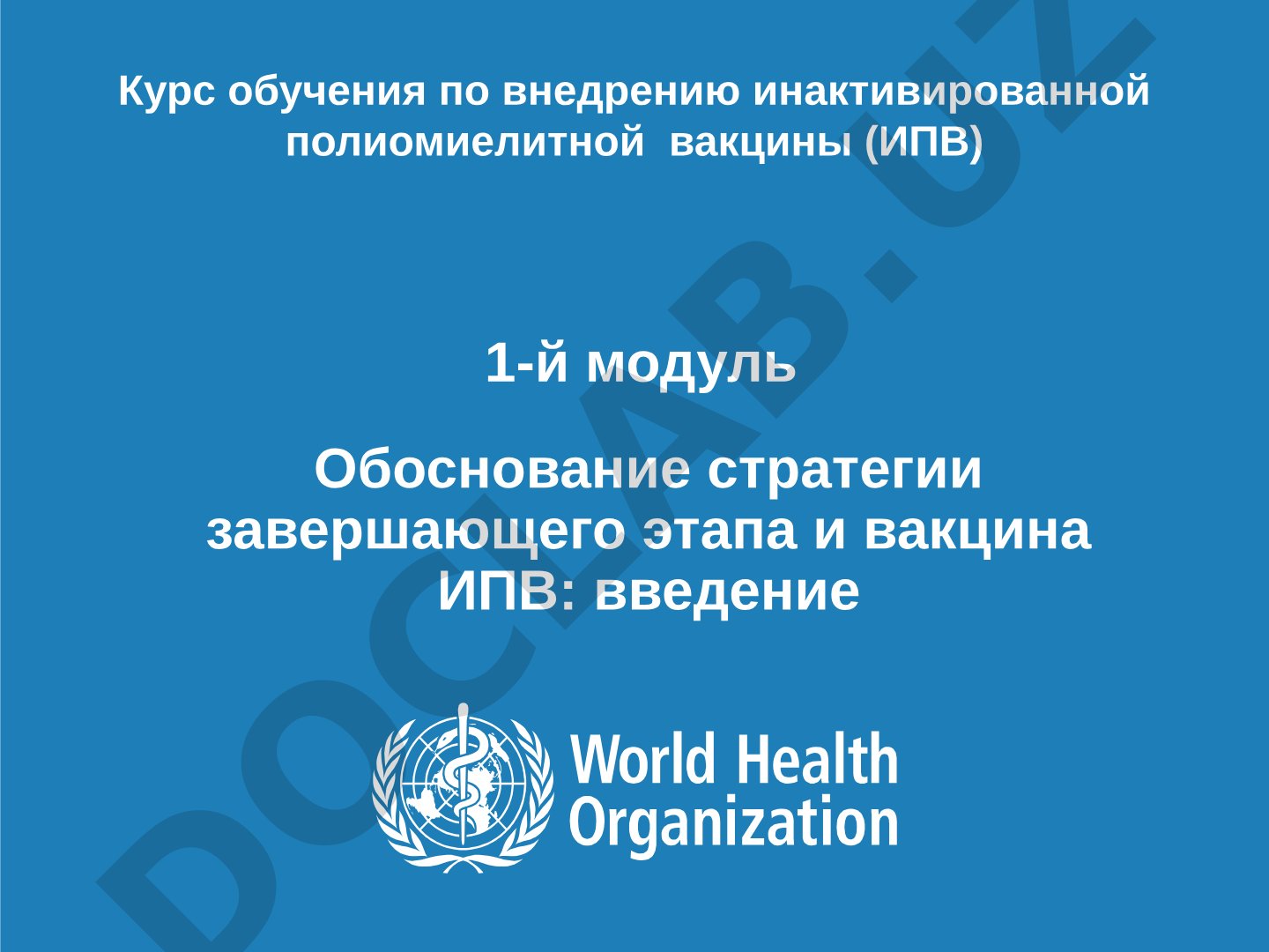 Обоснование стратегии завершающего этапа и вакцина ИПВ