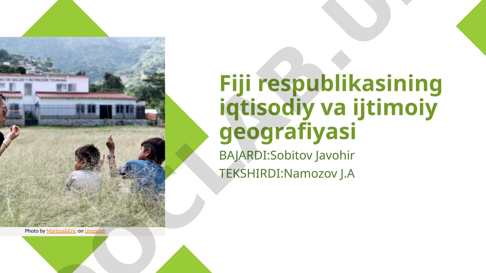 Fiji respublikasining iqtisodiy va ijtimoiy geografiyasi