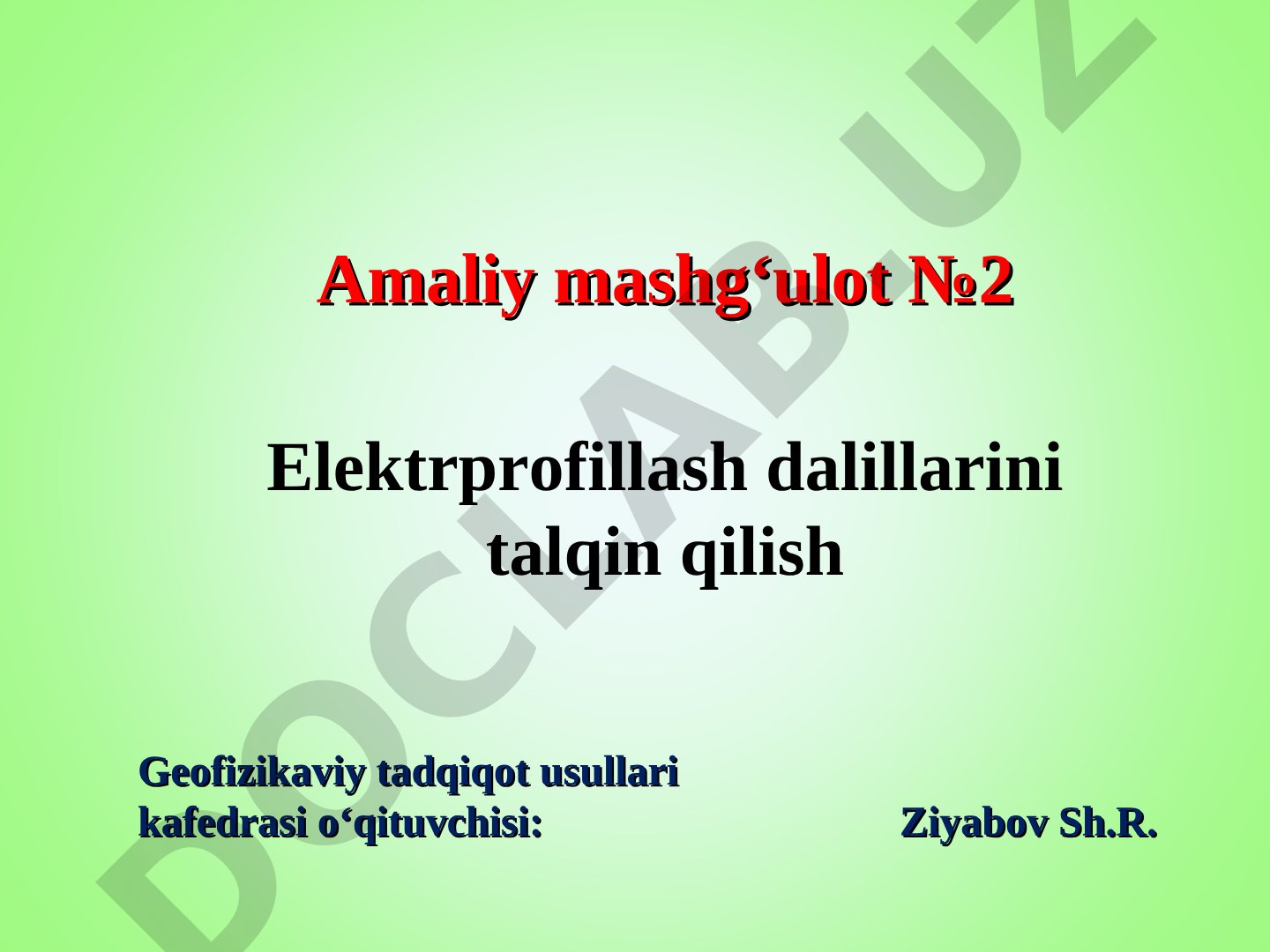 Elektrprofillash dalillarini talqin qilish