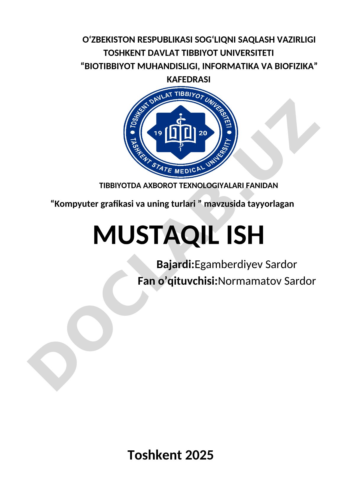 Kompyuter grafikasi va uning turlari